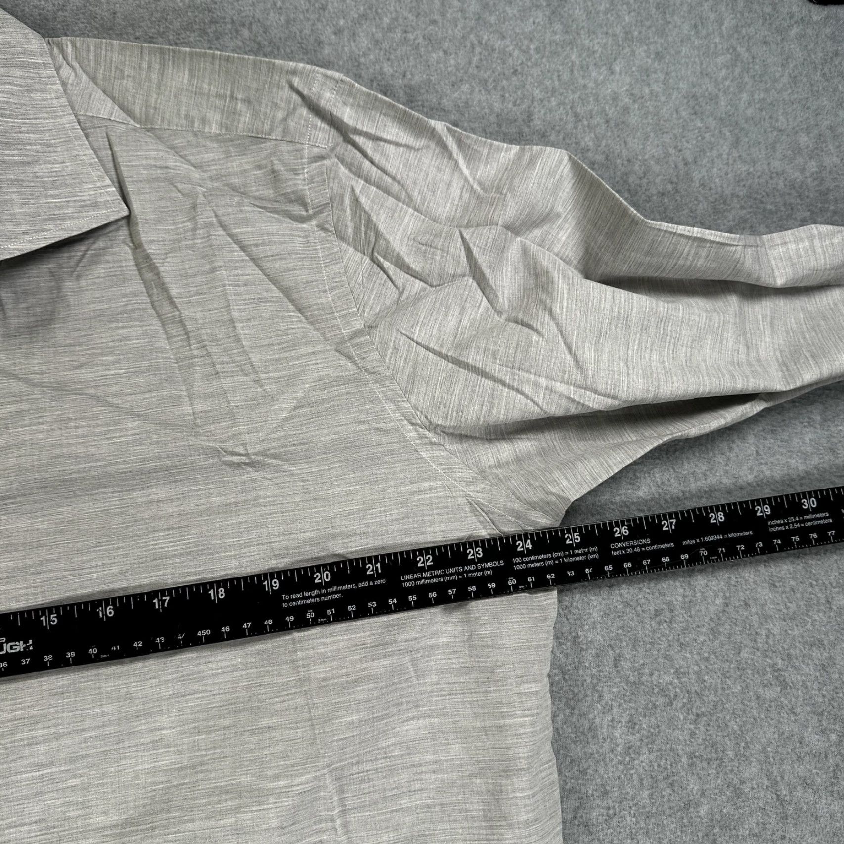 Canali Canali Dress Shirt Mens 44 17.5 Gray Solid Spread Collar Long Sleeve Italy Size 44R - 5 Thumbnail