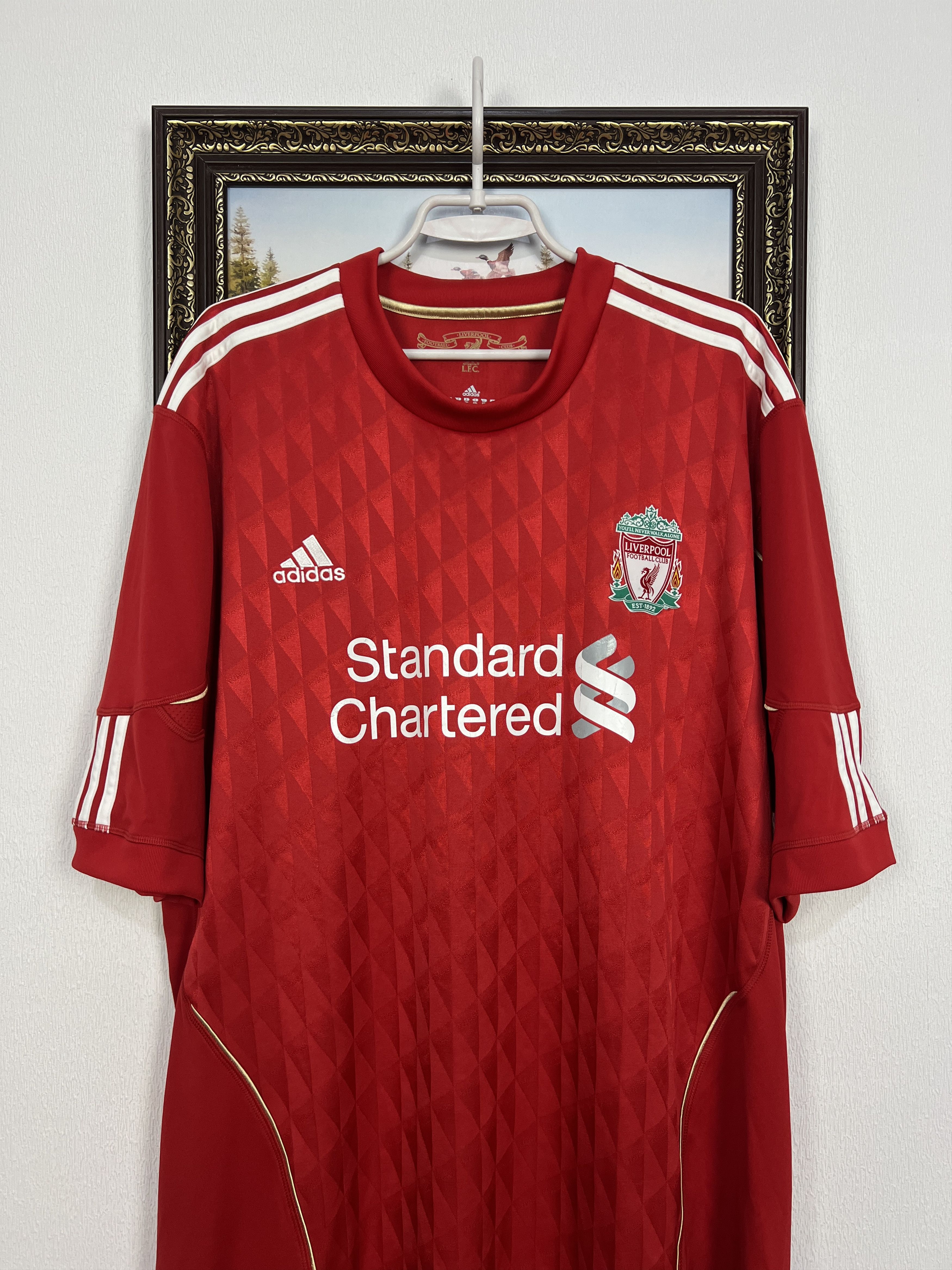 Adidas Liverpool Home football shirt 2010 Soccer Adidas Red Jersey Size US XXL / EU 58 / 5 - 2 Thumbnail