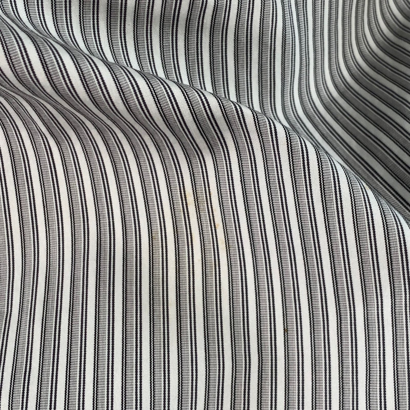 Burberry Prorsum Size S White Grey Stripe Cotton One Pocket Long Sleeve Shirt Size US S / EU 44-46 / 1 - 8 Thumbnail
