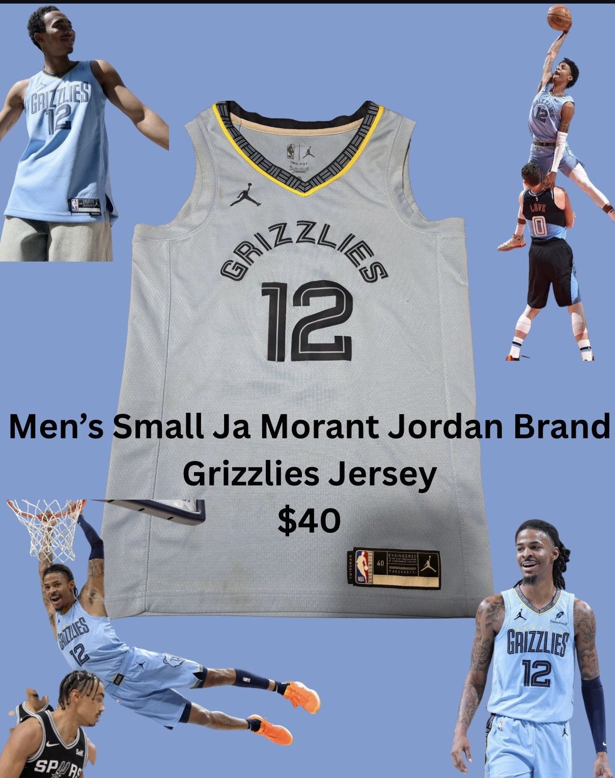 Jordan Brand Men’s Small Ja Morant Jordan Brand Jersey Size US S / EU 44-46 / 1 - 9 Thumbnail