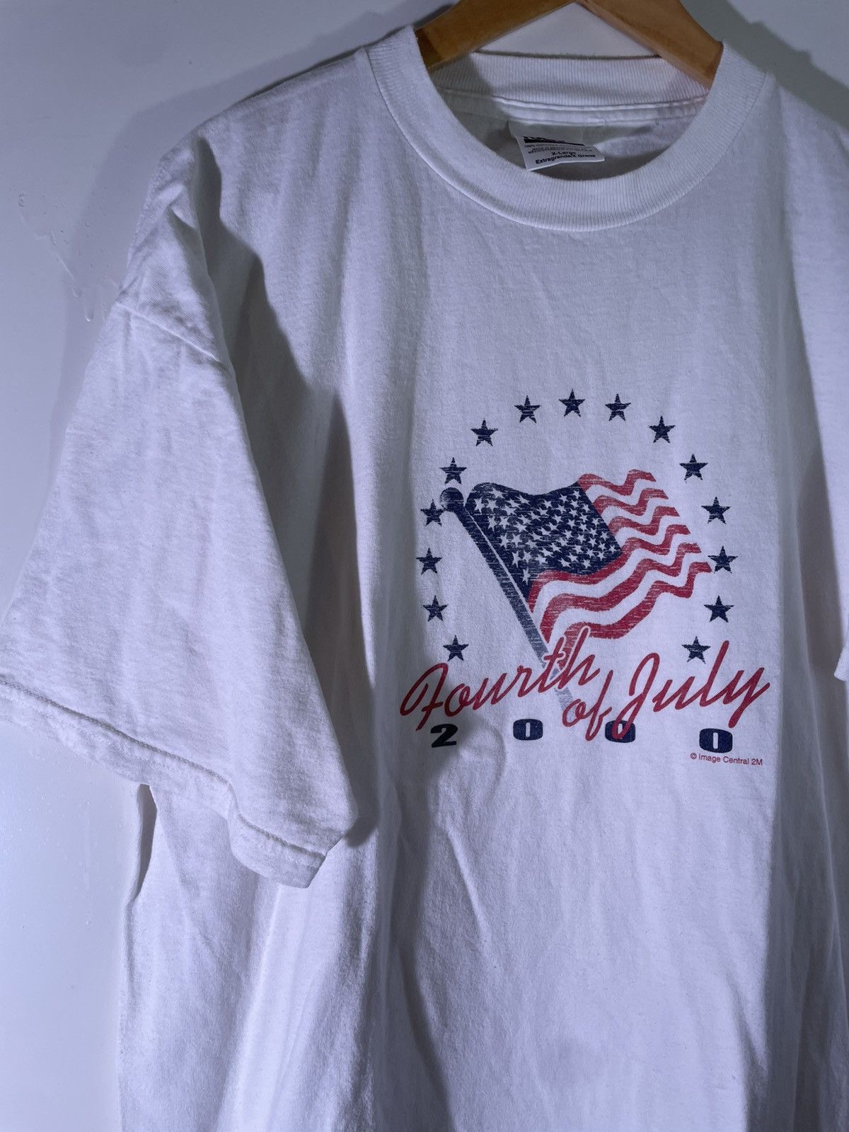 Vintage 90’s 2000’s Y2K VTG Vintage Fourth of July USA Flag T Shirt Size US XL / EU 56 / 4 - 3 Thumbnail