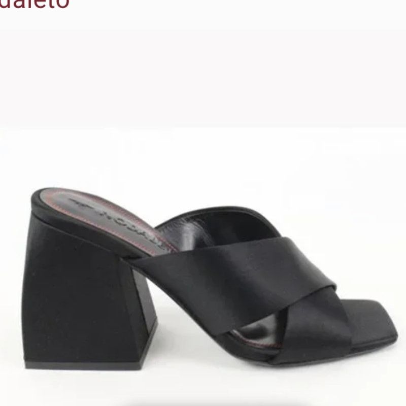 Nodaleto Nodaleto Bulla Banks Block Heel Sandals EU sz38 black satin Size US 8 / IT 38 - 2 Thumbnail
