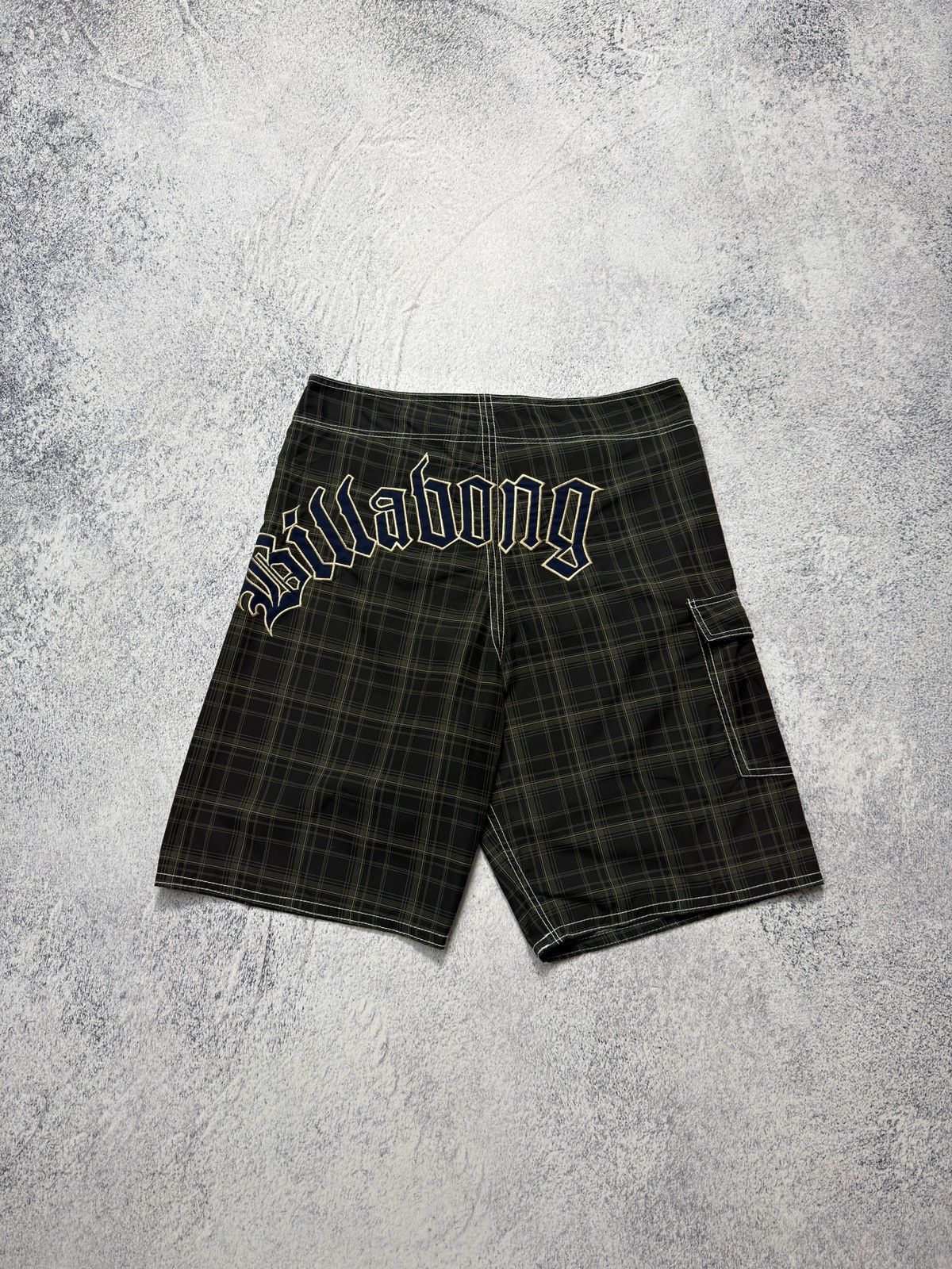 Billabong Vintage Y2K Billabong Surf Shorts Big Spellout Plaid Size US 34 / EU 50 - 1 Thumbnail