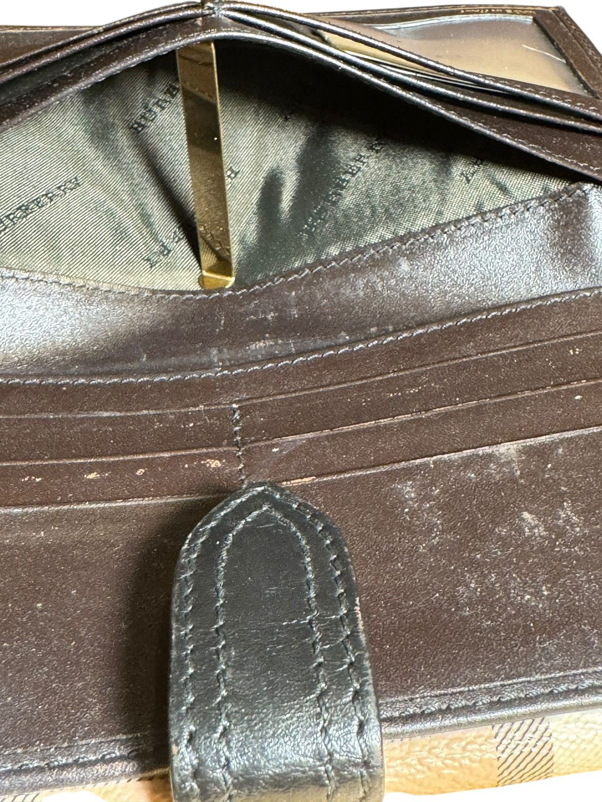 Burberry BURBERRY Haymarket Check Coated Canvas Long Continental Size ONE SIZE - 11 Thumbnail