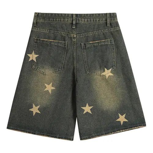 Japanese Brand Gotou #30 Vintage Denim Short Star Printed Streetwear Size US 31 - 2 Thumbnail