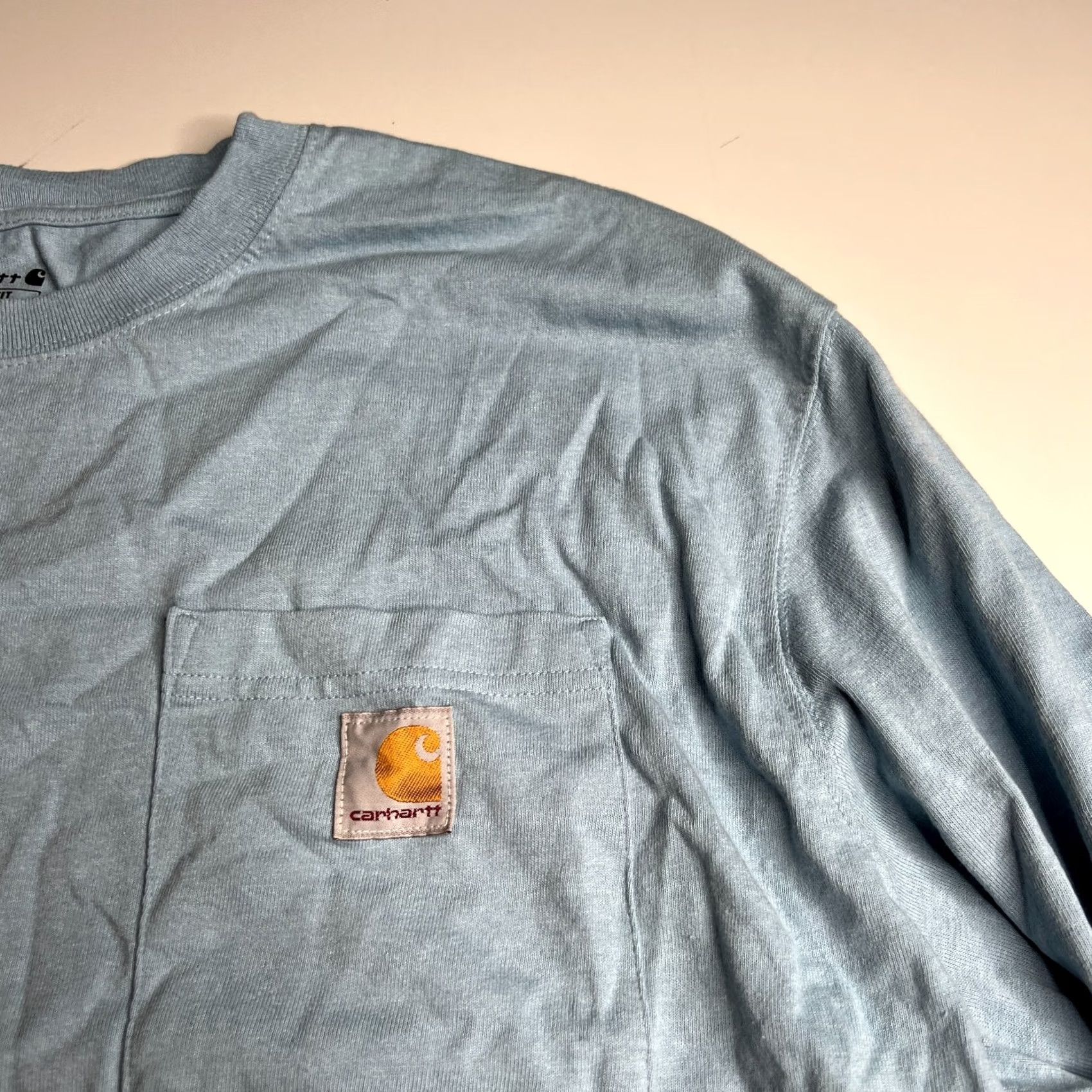 Carhartt Carhartt Men’s XL Long Sleeve Pocket T-Shirt Blue Loose Fit Workwear Logo Size US XL / EU 56 / 4 - 5 Thumbnail