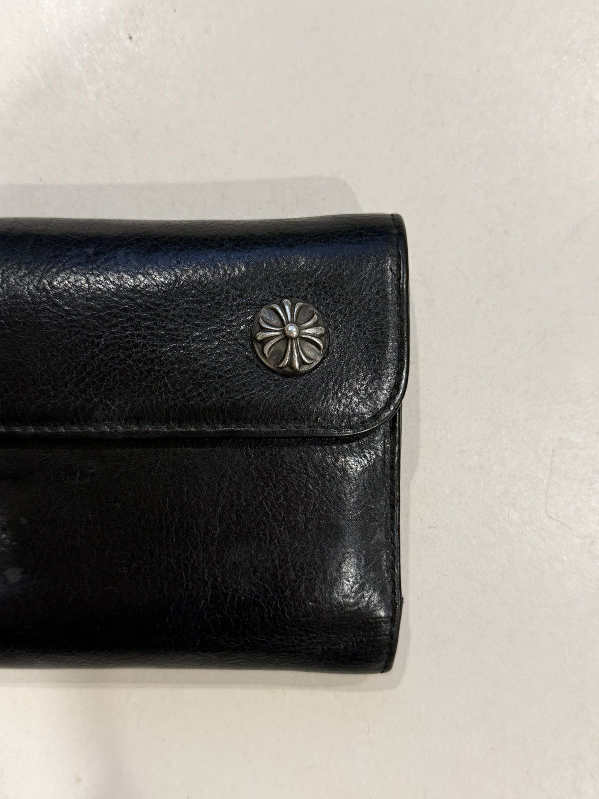Chrome Hearts Chrome Hearts Black Leather Wave Wallet Silver Cross Balls Size ONE SIZE - 5 Thumbnail