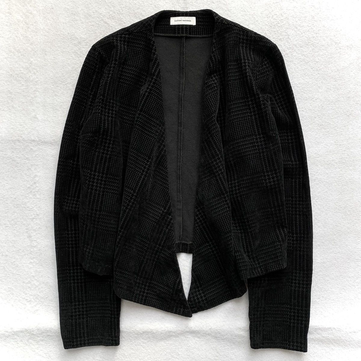 Costume National Costume National AW2000 Velvet Houndstooth Wrap Jacket Size S / US 4 / IT 40 - 2 Thumbnail