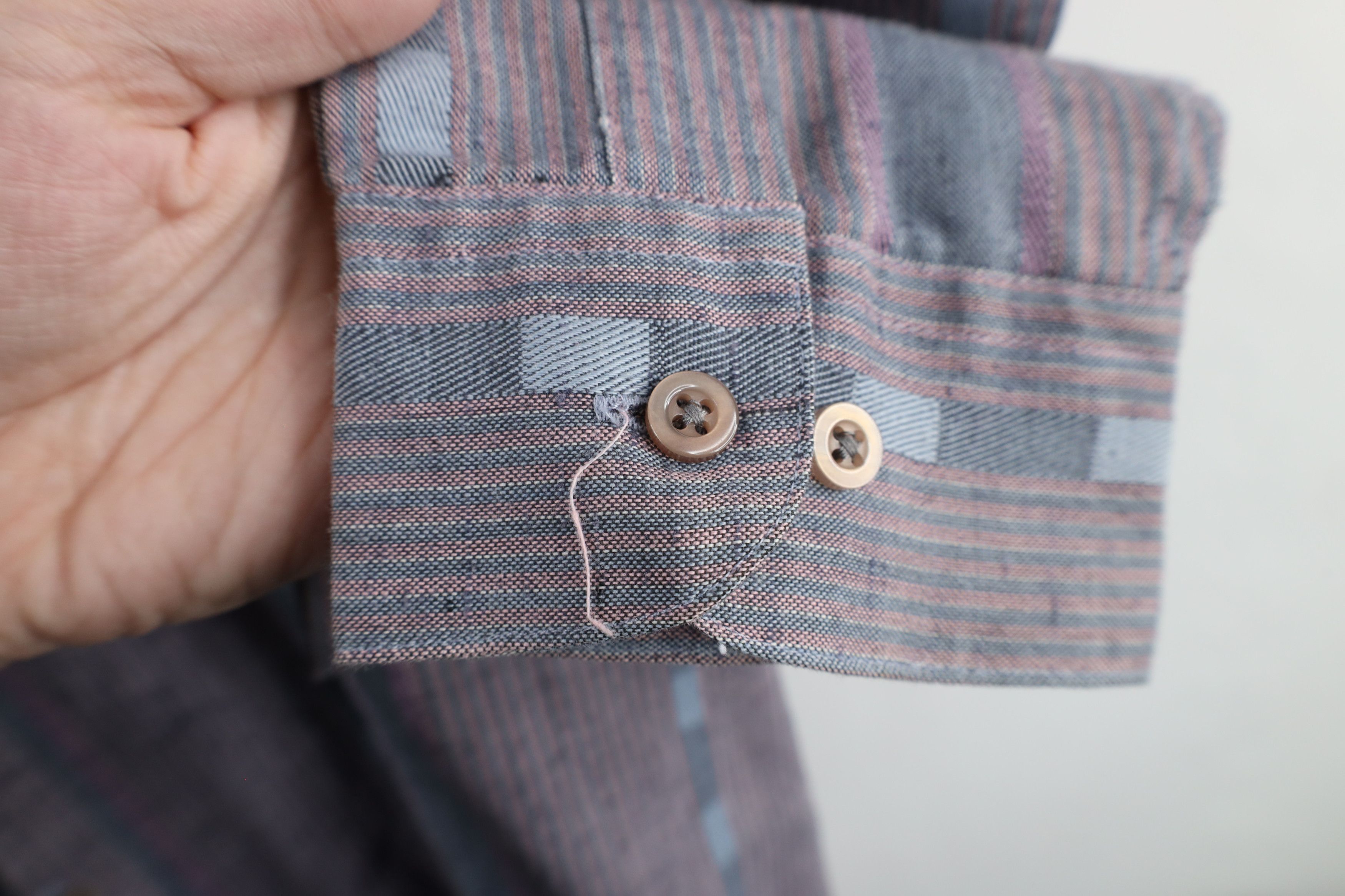 Vintage Vintage 90s Streetwear Block Collared Button Shirt Pink Size US XL / EU 56 / 4 - 5 Thumbnail