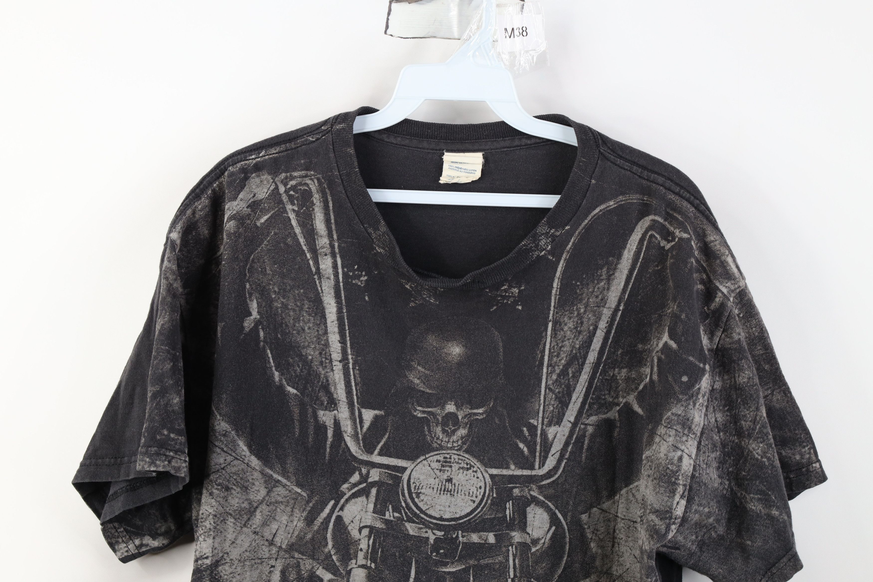 Vintage Vintage Y2K Streetwear Miami Ink Skeleton Acid Wash T-Shirt Size US L / EU 52-54 / 3 - 2 Thumbnail