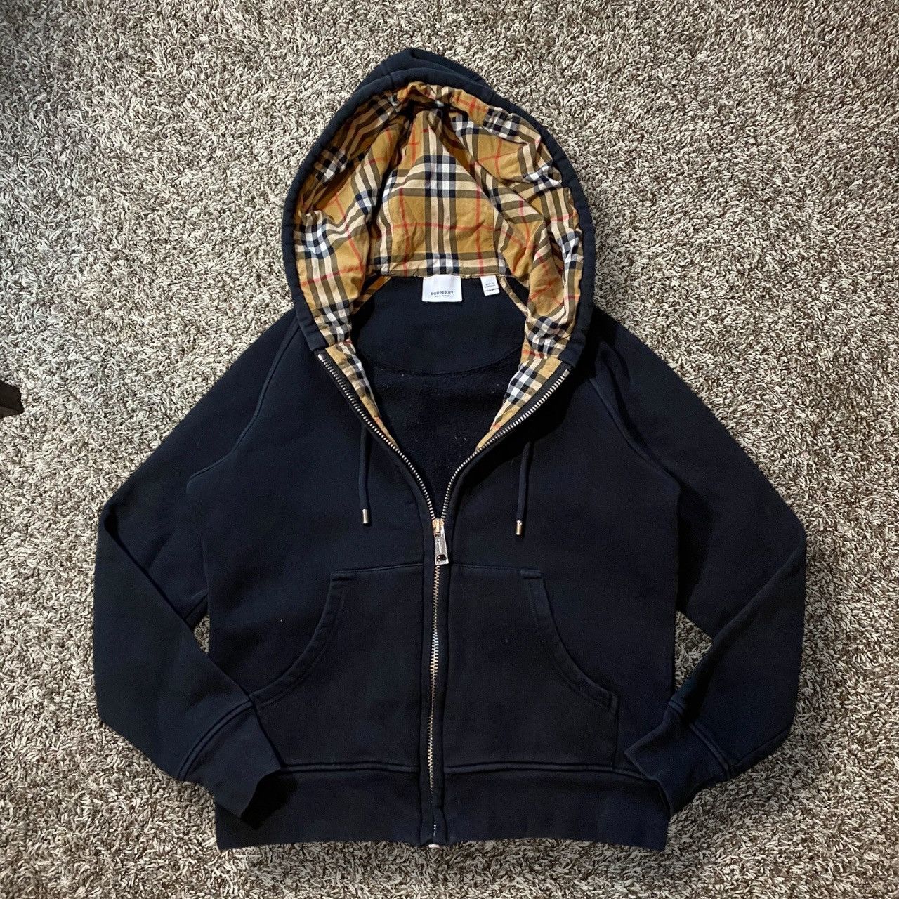 Burberry Burberry London check black zip up hoodie | Grailed
