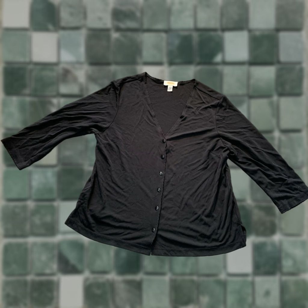 Talbots Talbots Shirt L Long Sleeve Black Button Up Womens Regular Size L Casual Classic Modern Solid Shirt Men? Size L / US 10 / IT 46 - 1 Thumbnail