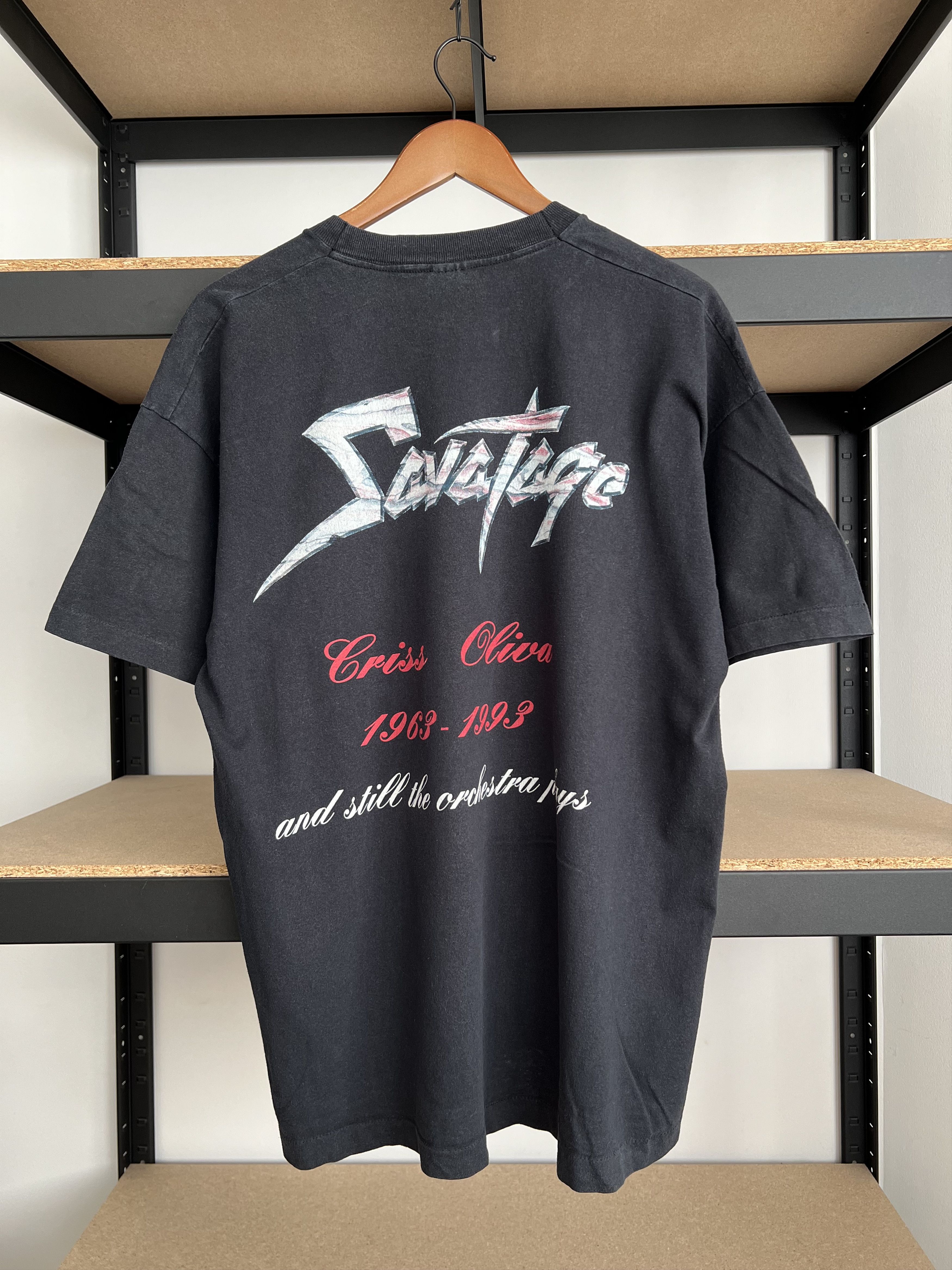 Band Tees Vintage 1996 Savatage Criss Oliva Heavy Metal Band T-shirt Size US XL / EU 56 / 4 - 2 Thumbnail