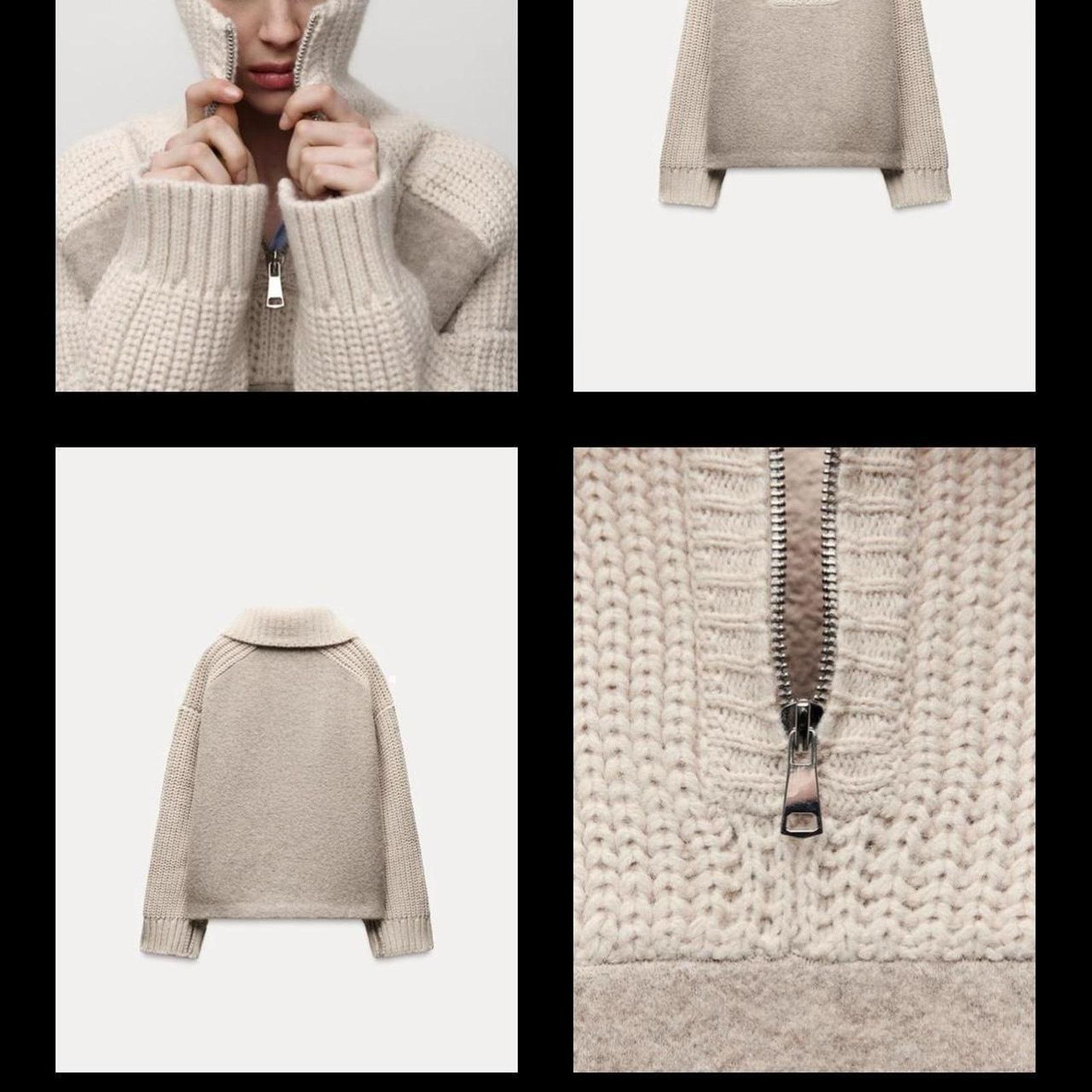 Zara ZARA WOOL BLEND KNIT ZIPPER SWEATER - BRAND NEW SIZE XS Size XS / US 0-2 / IT 36-38 - 7 Thumbnail