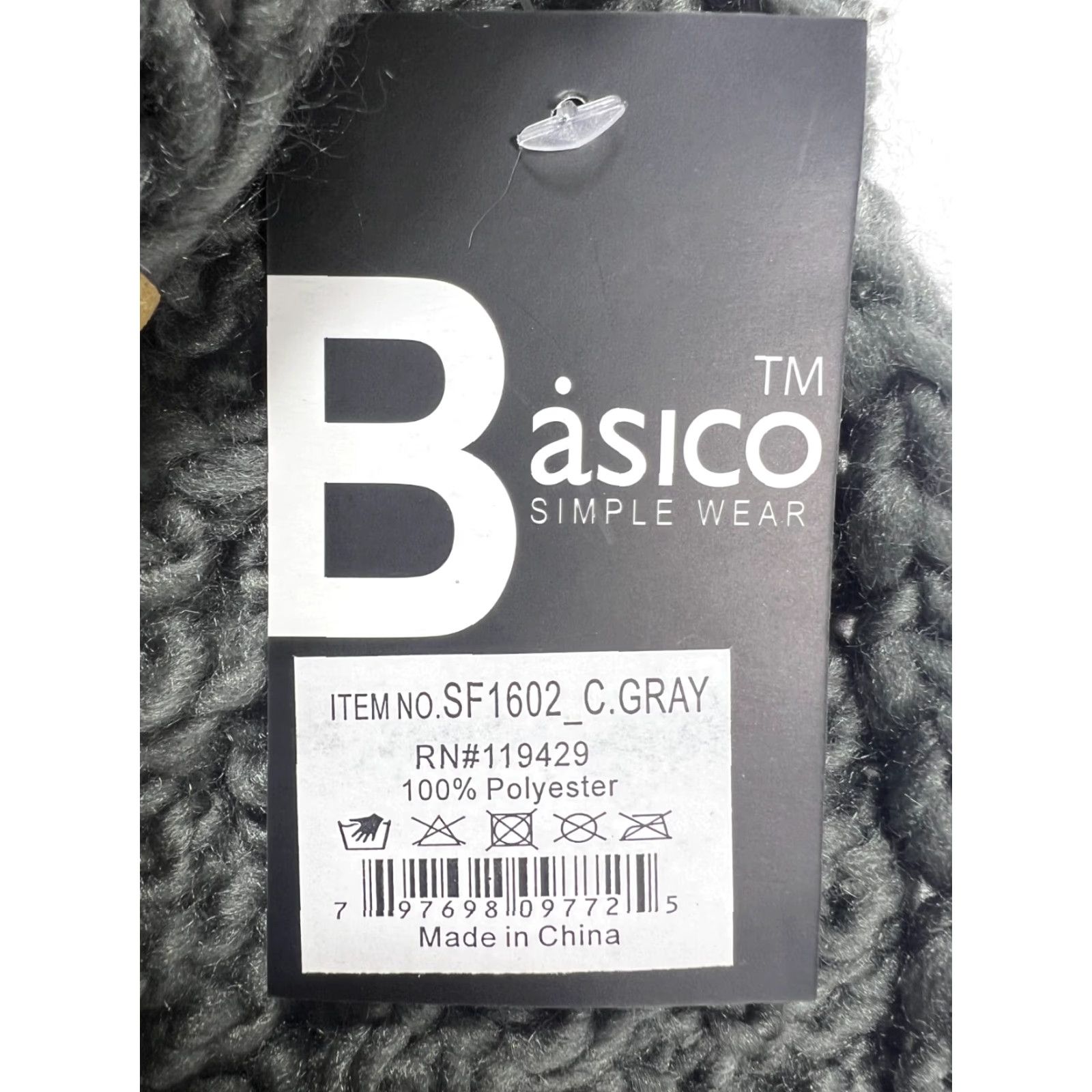 Vintage BASICO Winter Chunky Knitted Infinity Scarf Women Gray Charcoal Infinity Scarf Circle Loop Cable Warm Womens Winter Scarf Size ONE SIZE - 7 Thumbnail
