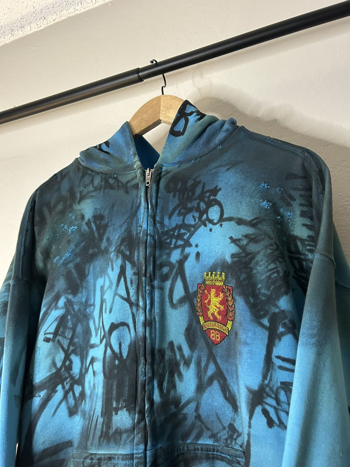 Balenciaga Balenciaga Blue Skater Hoodie Size US M / EU 48-50 / 2 - 3 Thumbnail