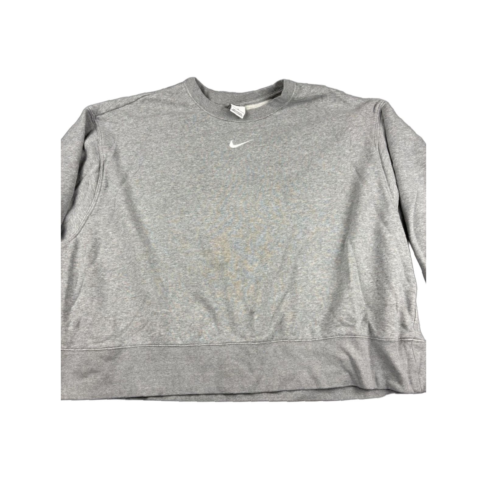 Nike Nike Sweatshirt Women 2XL Gray Crewneck Swoosh Pullover Athletic Cropped Size XXL / US 16-18 / IT 52-54 - 1 Thumbnail