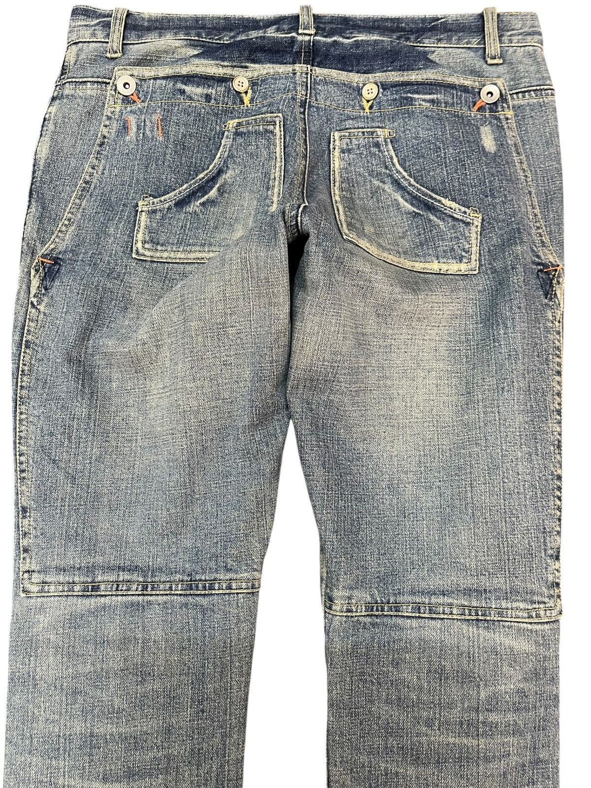 Japanese Brand Vintage Fabric Jam Unique Pocket Distressed Denim Size US 33 - 7 Thumbnail