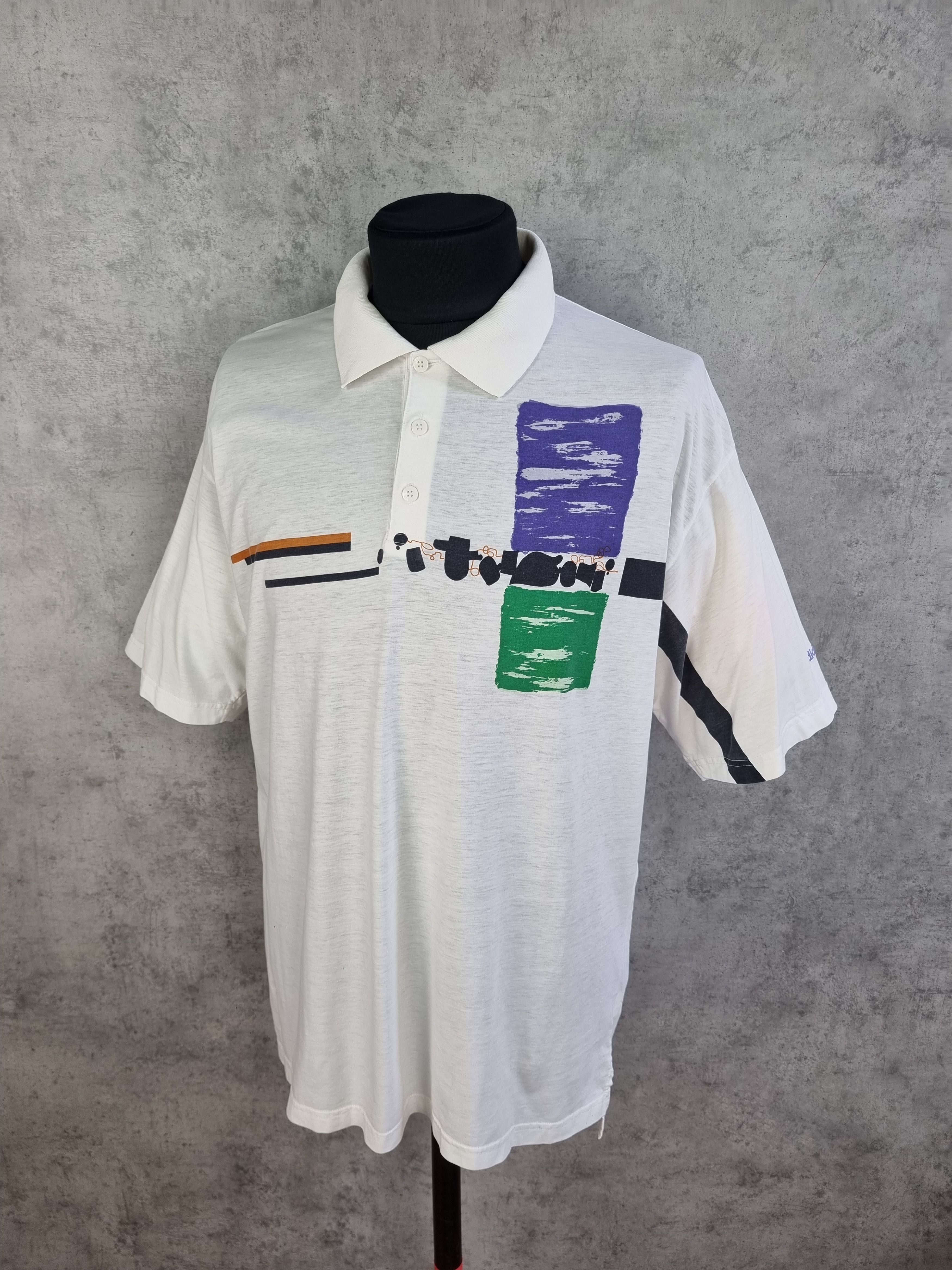 Adidas × Vintage 90s Adidas Rare Abstract Design Vintage Polo Tee shirt Size US L / EU 52-54 / 3 - 7 Thumbnail