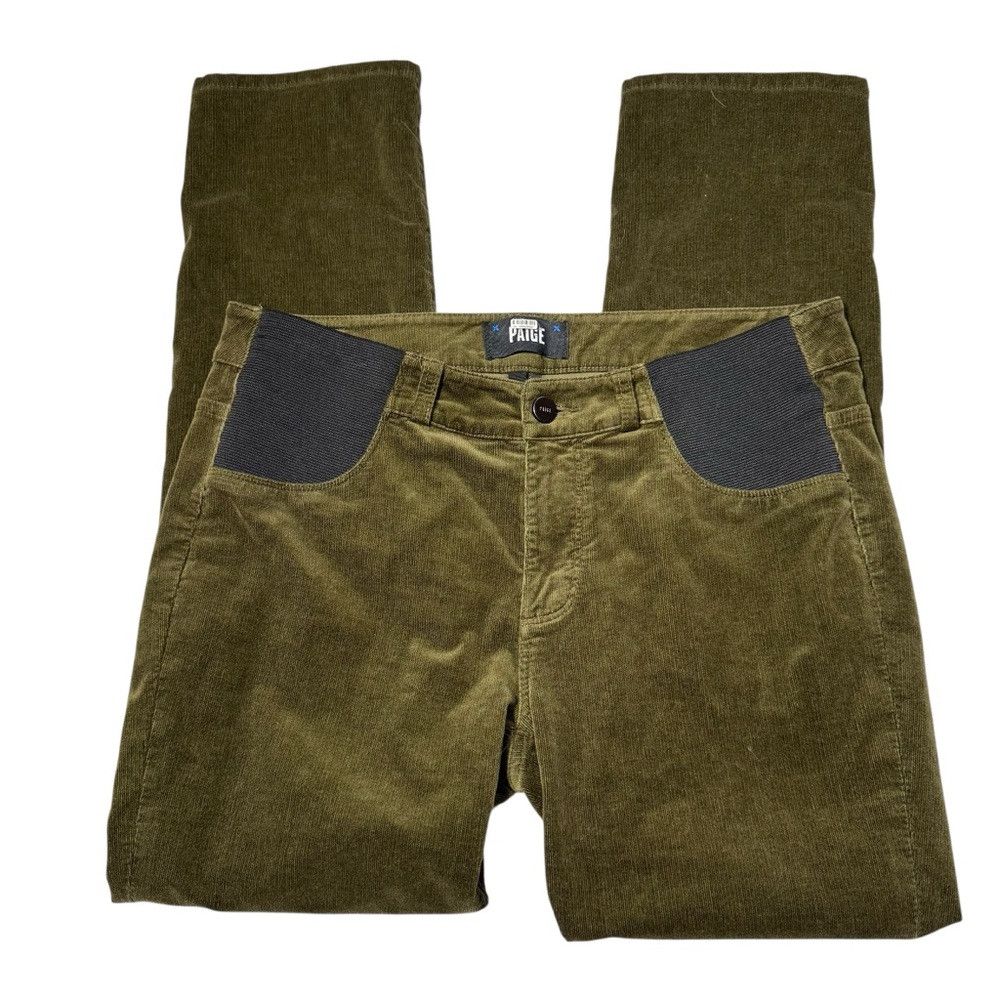 Paige Paige Maternity Cindy Corduroy Pants In Dark Brushed Olive Size 27" / US 4 / IT 40 - 4 Thumbnail