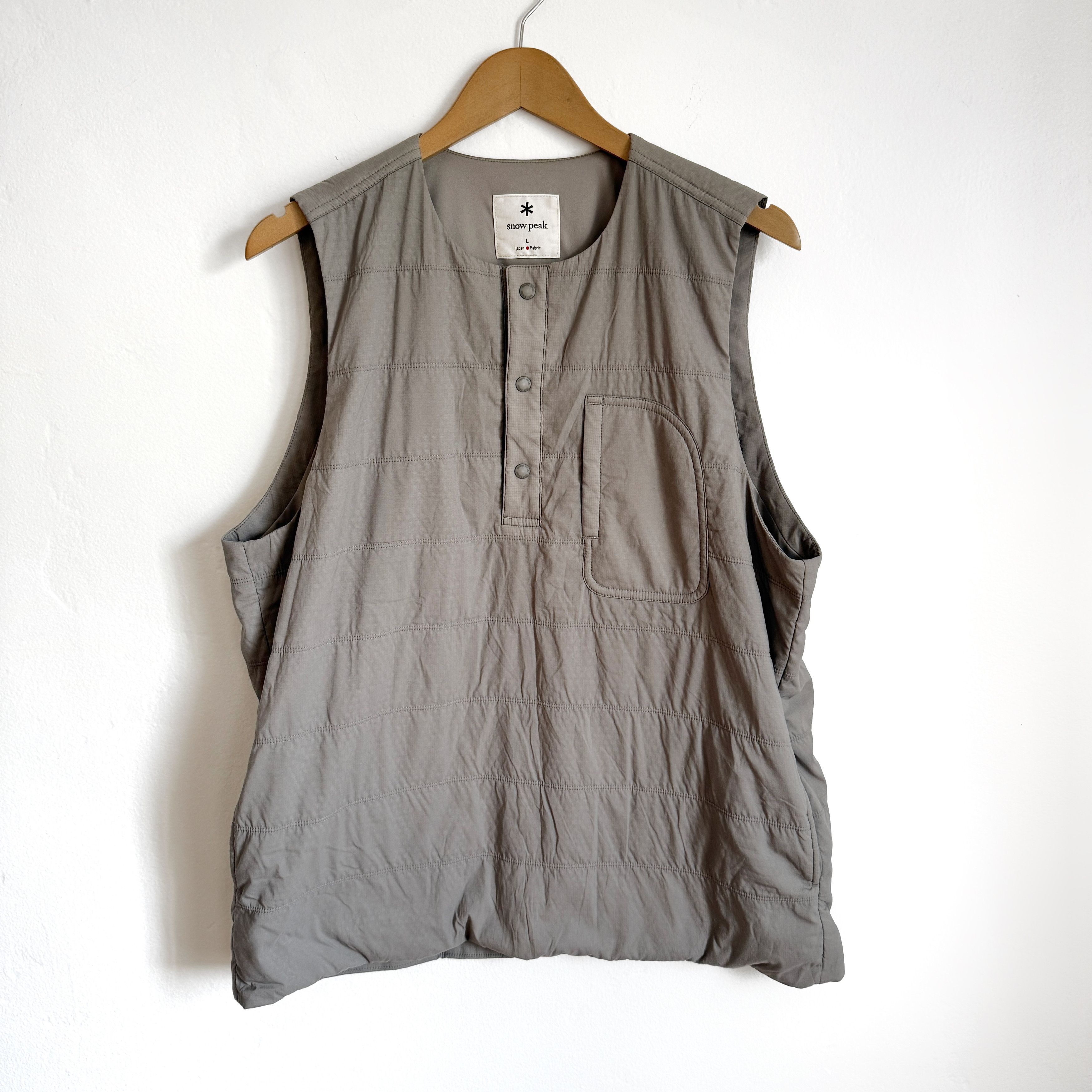 Snow Peak Polartec Quilted Vest Mens L Gray Japan