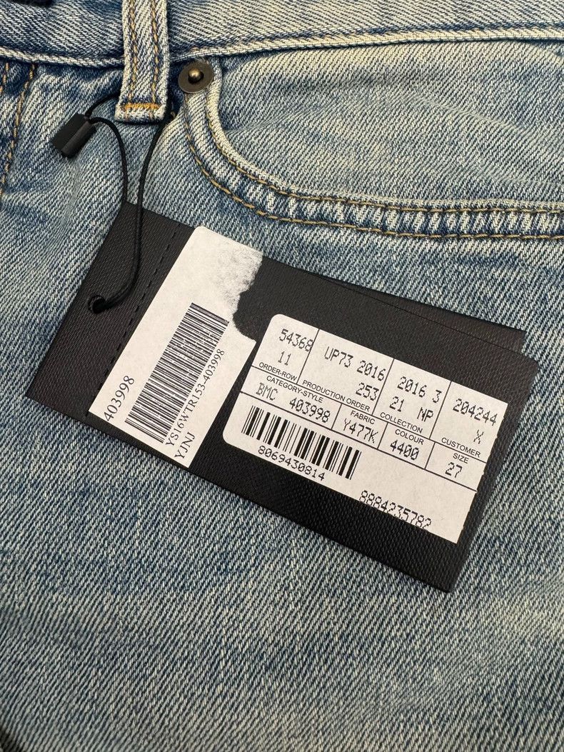Yves Saint Laurent YSL Distressed Washed Denim Jeans- Size US 27 - 4 Thumbnail
