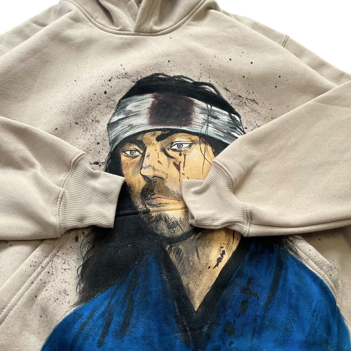 Anime VAGABOND MUSASHI MIYAMOTO CUSTOM HAND PAINTED HOODIE Size US L / EU 52-54 / 3 - 6 Thumbnail