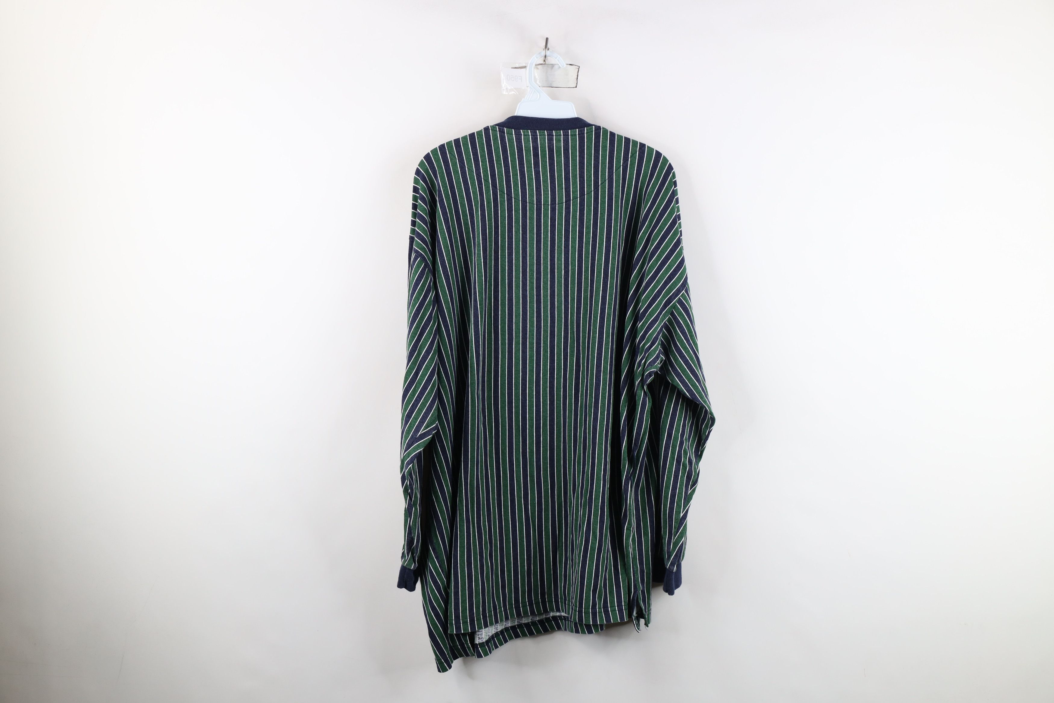 Vintage Vintage 90s Streetwear Striped Long Sleeve Henley T-Shirt Size US XXL / EU 58 / 5 - 9 Thumbnail