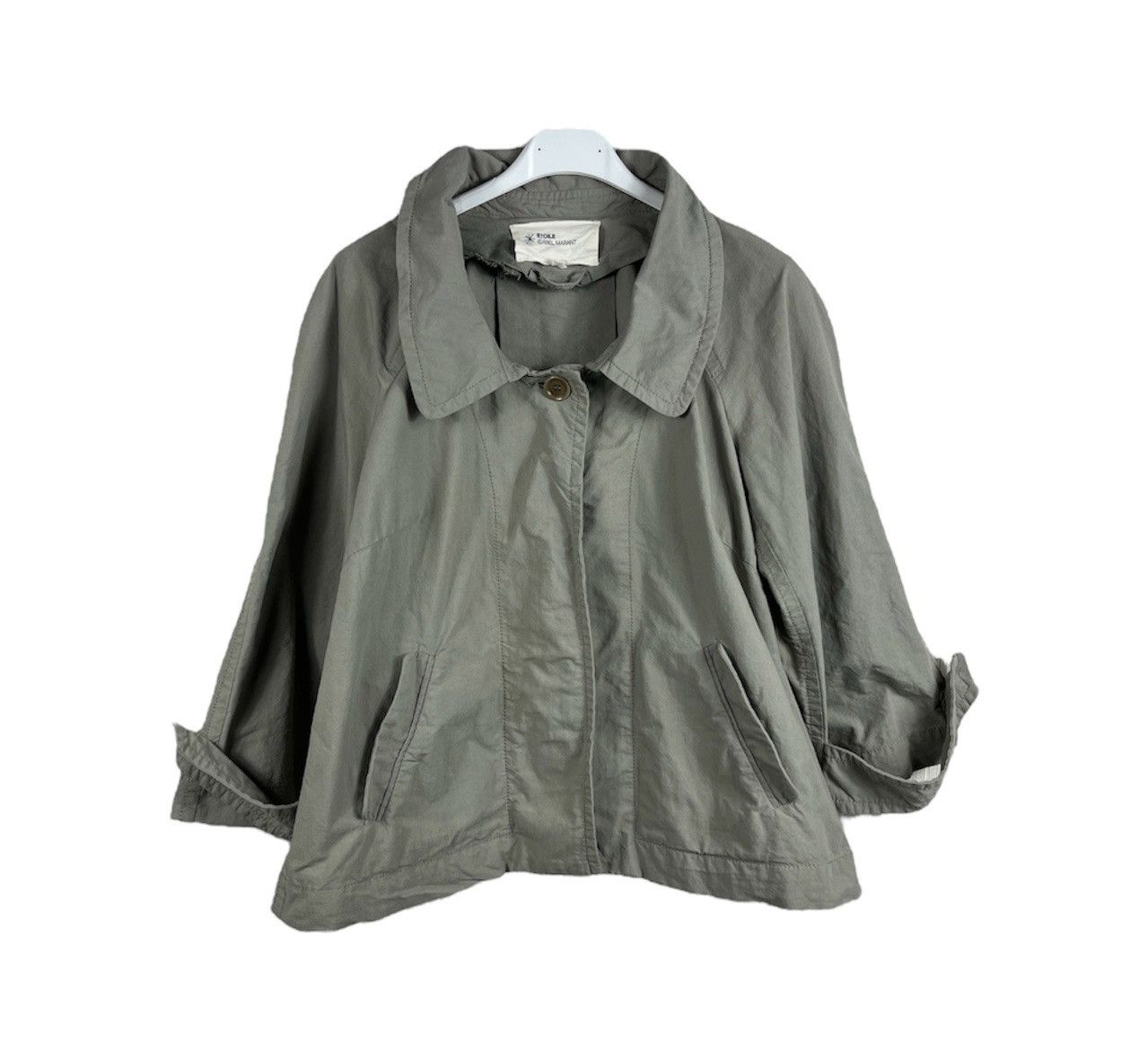 image of Avant Garde x Isabel Marant Étoile Etoile Military Cropped Light Jacket in Khaki, Women's (Size Med