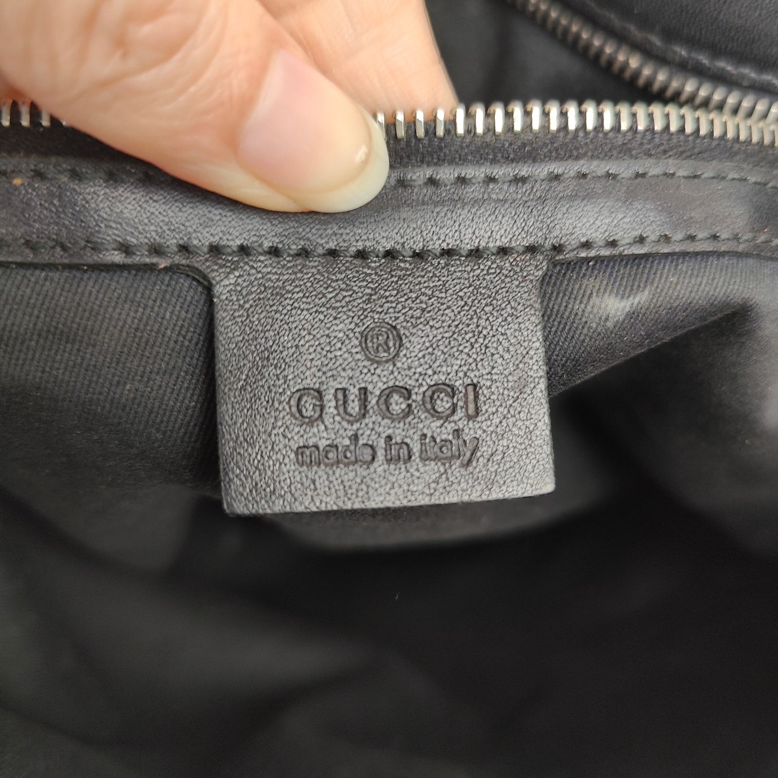 Gucci Gucci Black Monogram Shoulder Bag Black Canvas Leather Size ONE SIZE - 9 Thumbnail