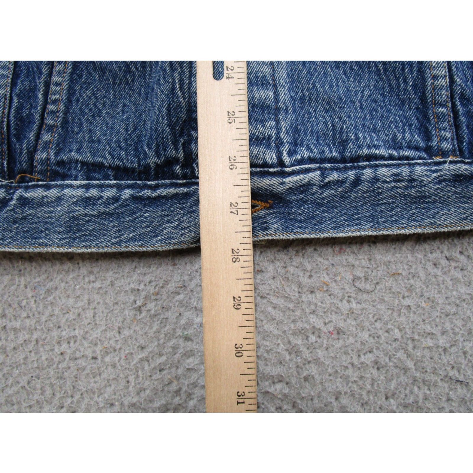 Denime VINTAGE Denim Jacket Medium Wash Chest 48 Button Up Trucker Unbranded Jean Size US 33 - 6 Thumbnail
