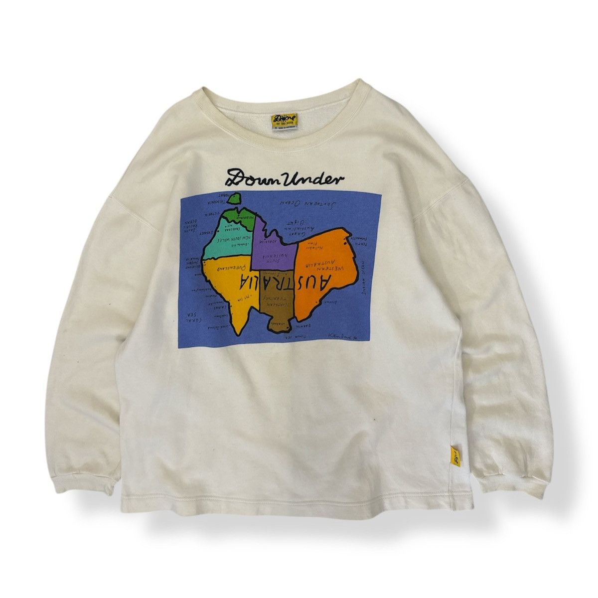 🔥 90's Ken Done Map AUSTRALIA iconic Graphic Sweatshirt - S