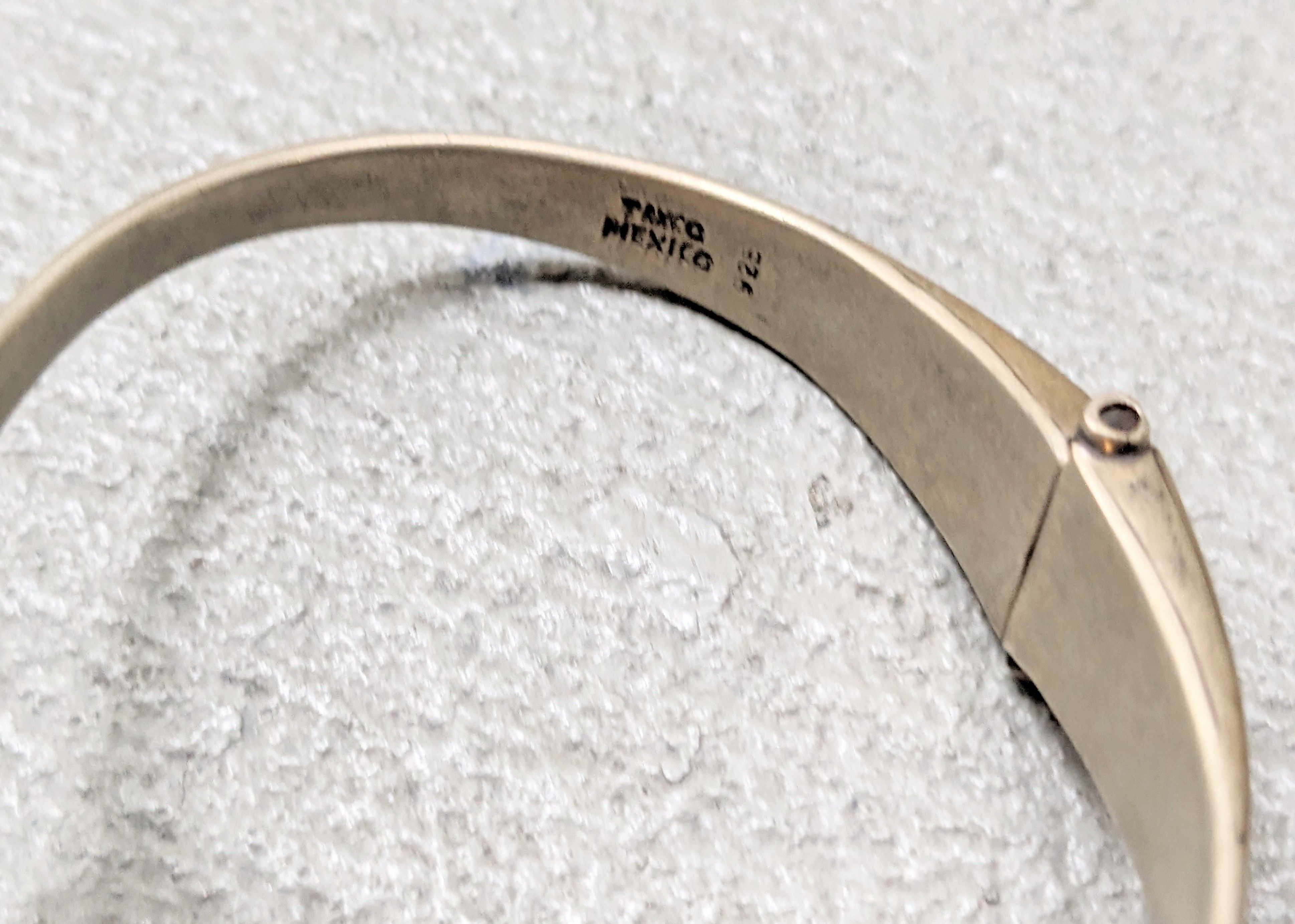 Jewelry Vintage Sterling Silver Bracelet Hinge Modern Avant Garde 7" Size ONE SIZE - 12 Thumbnail