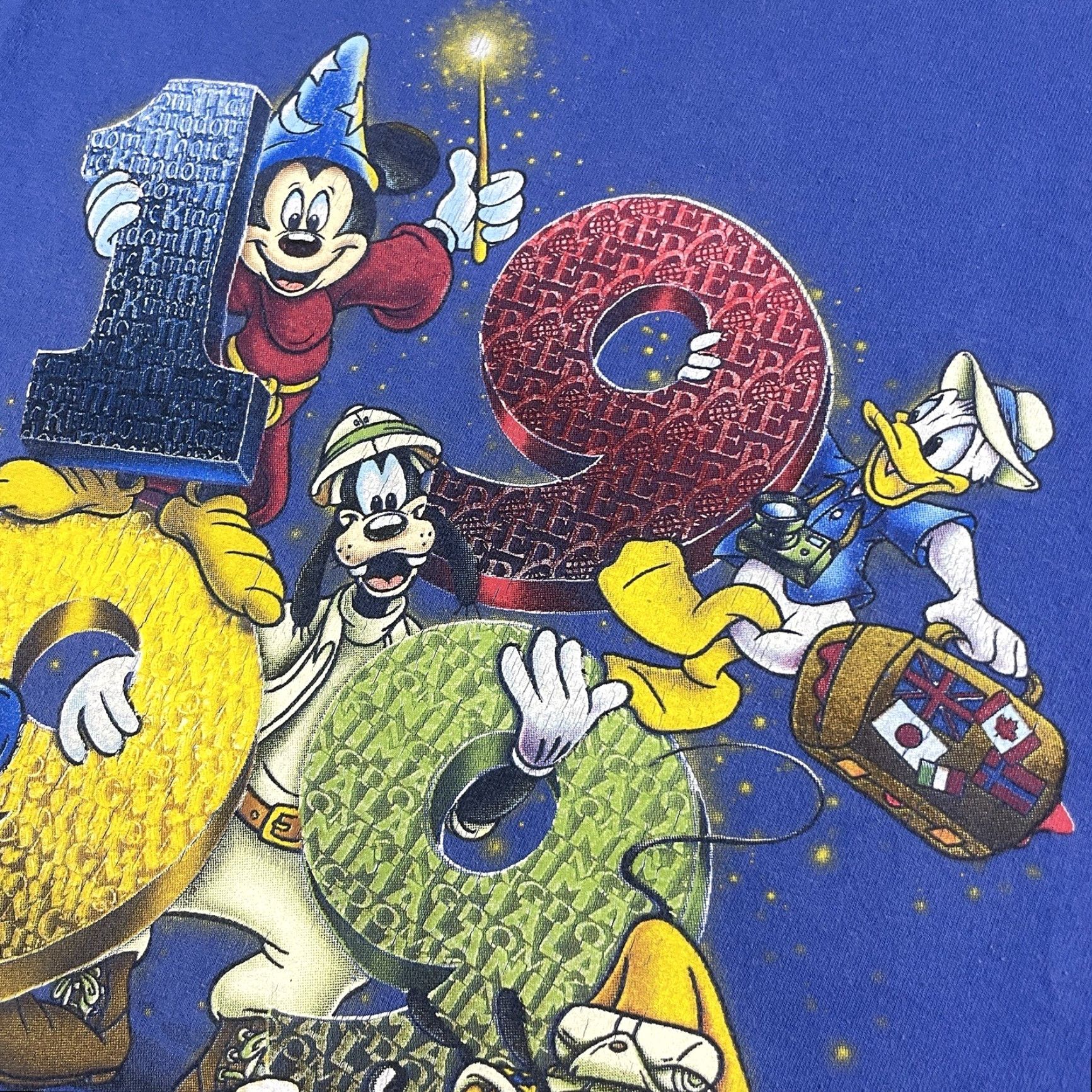 Disney VINTAGE Mickey Inc TShirt Adult XL Blue 1990s Disney World Distressed Shirt Regular Cotton Logo 90s Mens Size US XL / EU 56 / 4 - 4 Thumbnail