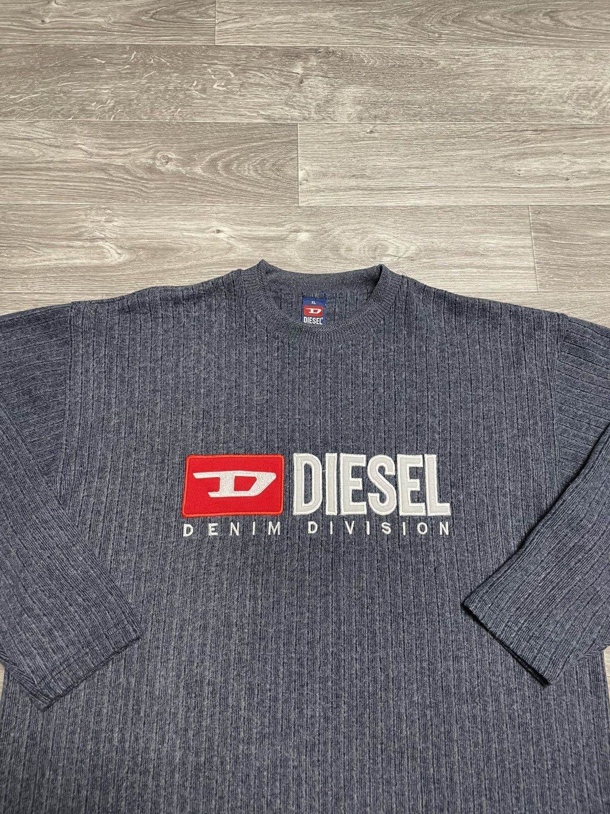 Diesel Vintage Diesel Big Logo Ribbed Sweatshirt 90s Size US XL / EU 56 / 4 - 2 Thumbnail