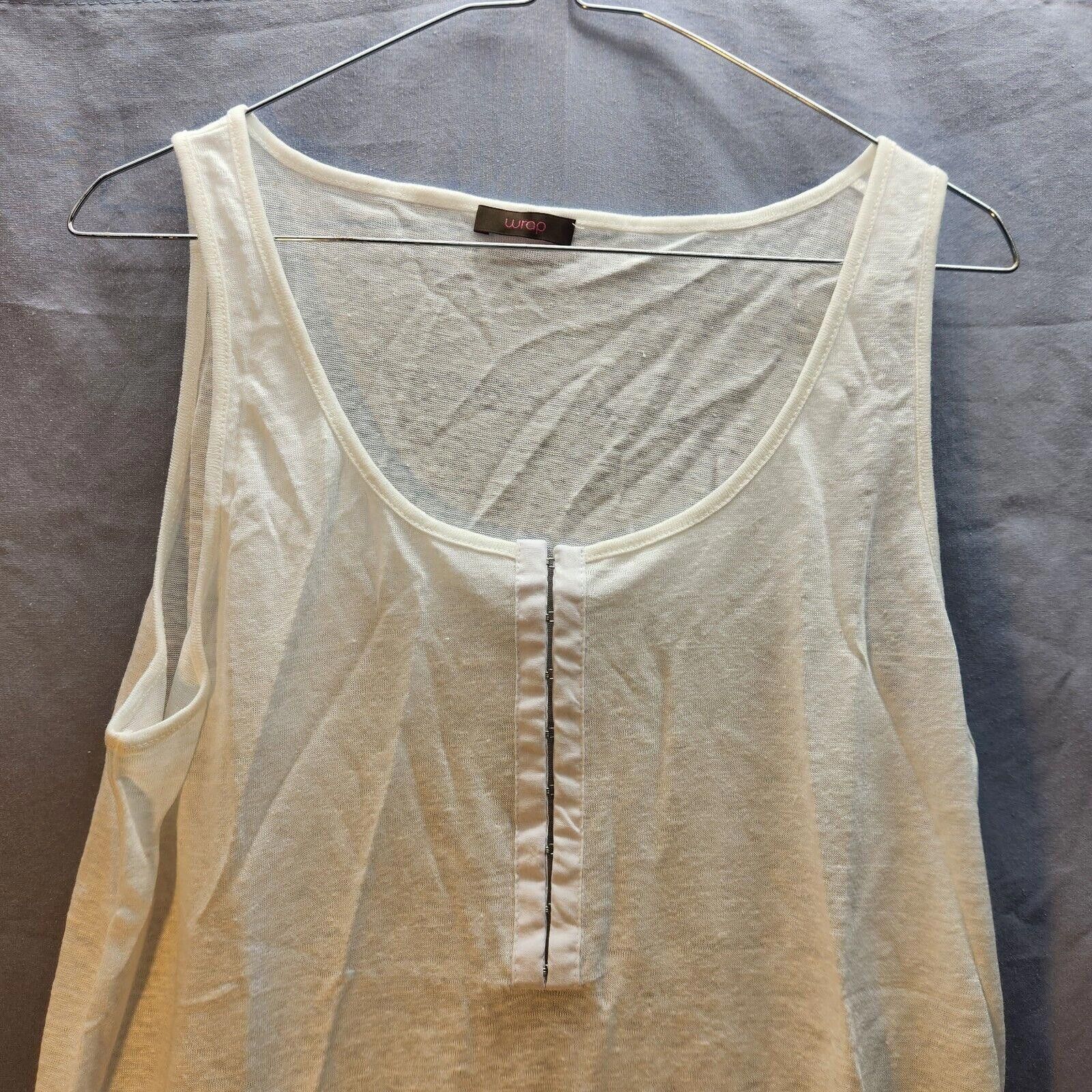 Designer New Wrap London Linen Sleeveless Top White Size UK 16 US 12 Size XL / US 12-14 / IT 48-50 - 2 Thumbnail