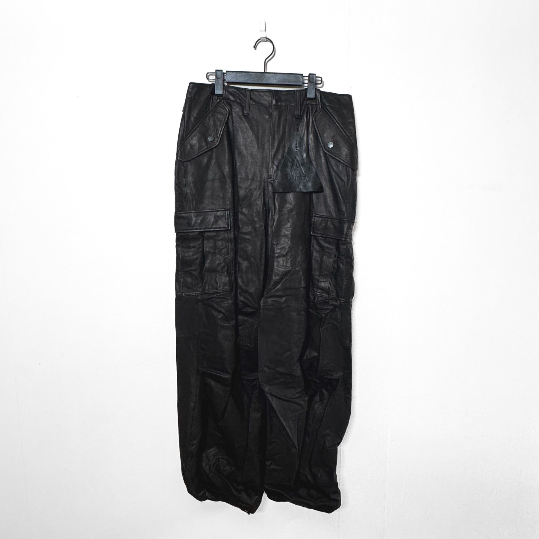 Other A LEATHER CARGO PANTS BLACK L COWHIDE Size US 40 / EU 56 - 1 Thumbnail