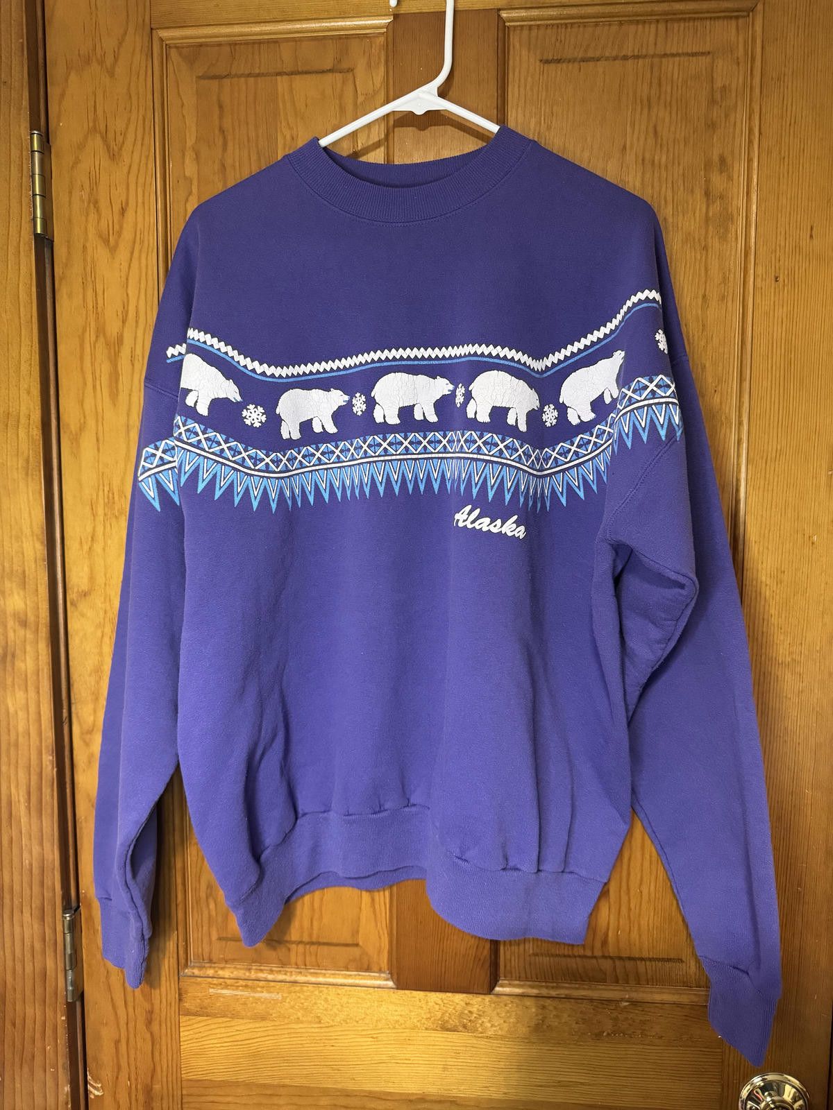 Hanes Hanes ComfortBlend Purple Crewneck Sweatshirt with Alaska Size ONE SIZE - 1 Thumbnail