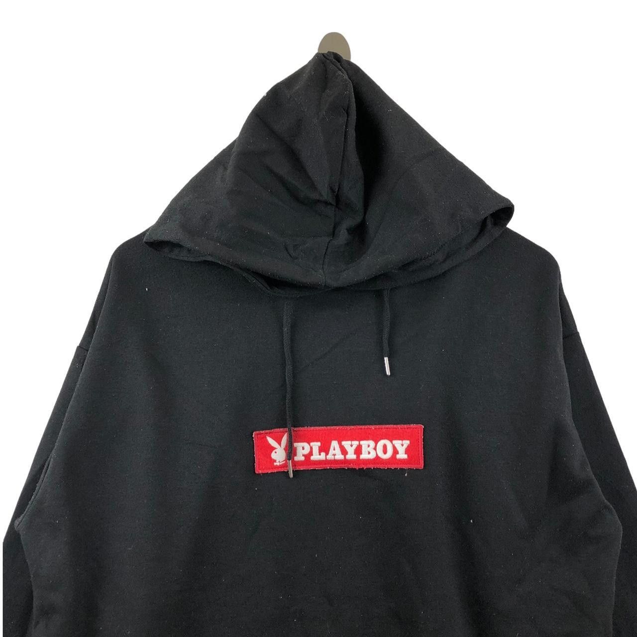 Playboy PLAYBOY BUNNY Cut Sew Baggy Black Hoodie Sweatshirt Pullover Size XXL / US 16-18 / IT 52-54 - 3 Thumbnail