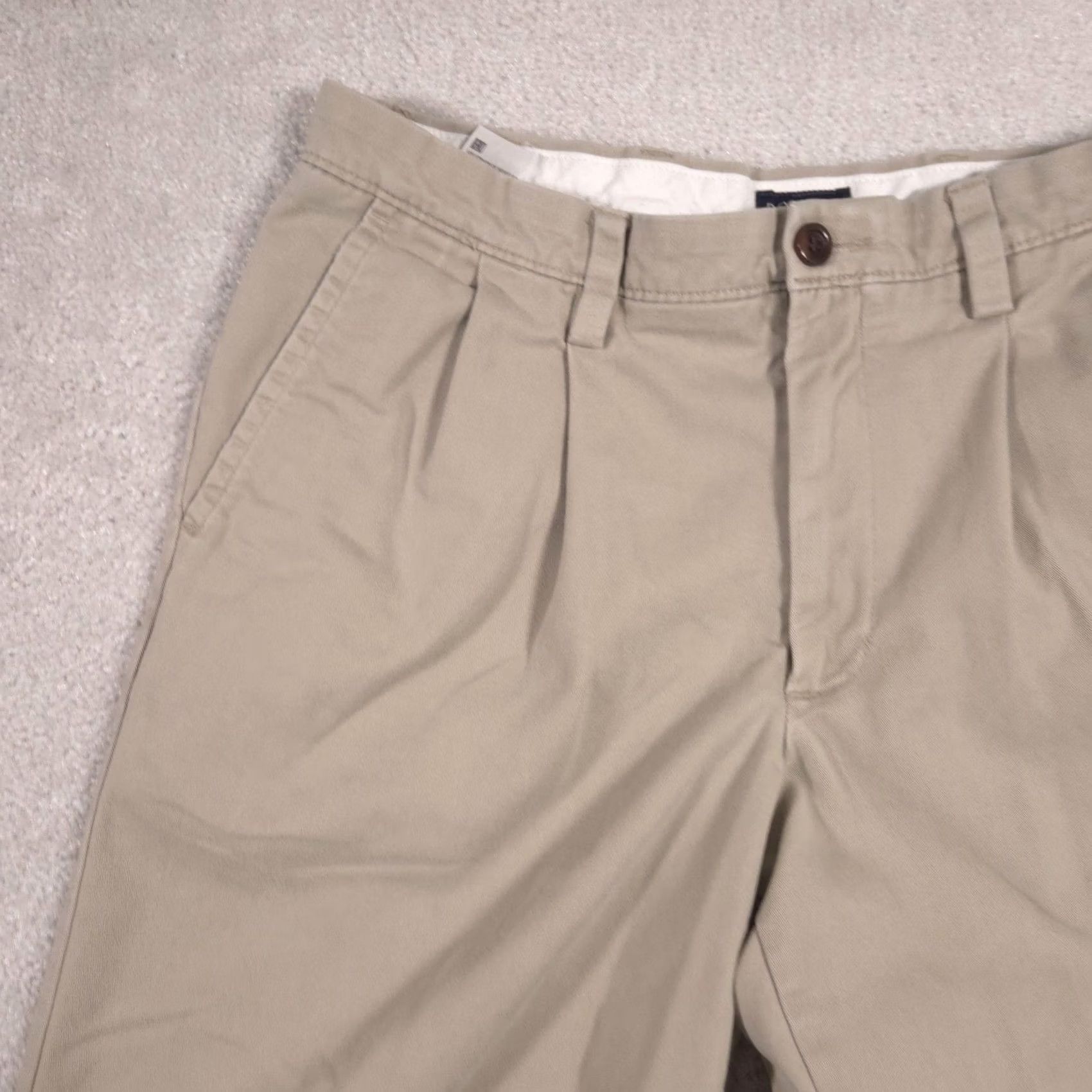 Dockers Dockers Pants Mens 33x32 Beige Classic Fit Pleated Front Straight Leg Chino Size US 33 - 3 Thumbnail