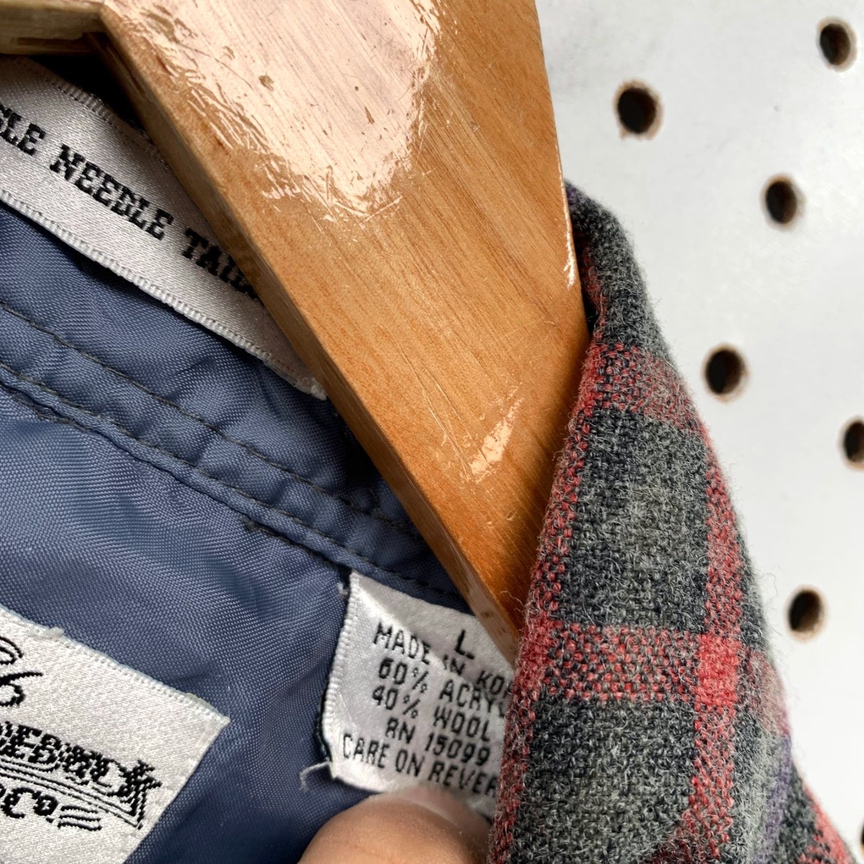 Sears VINTAGE Sears Roebuck Wool Flannel Shirt Mens L Red Gray Plaid Size US L / EU 52-54 / 3 - 7 Thumbnail