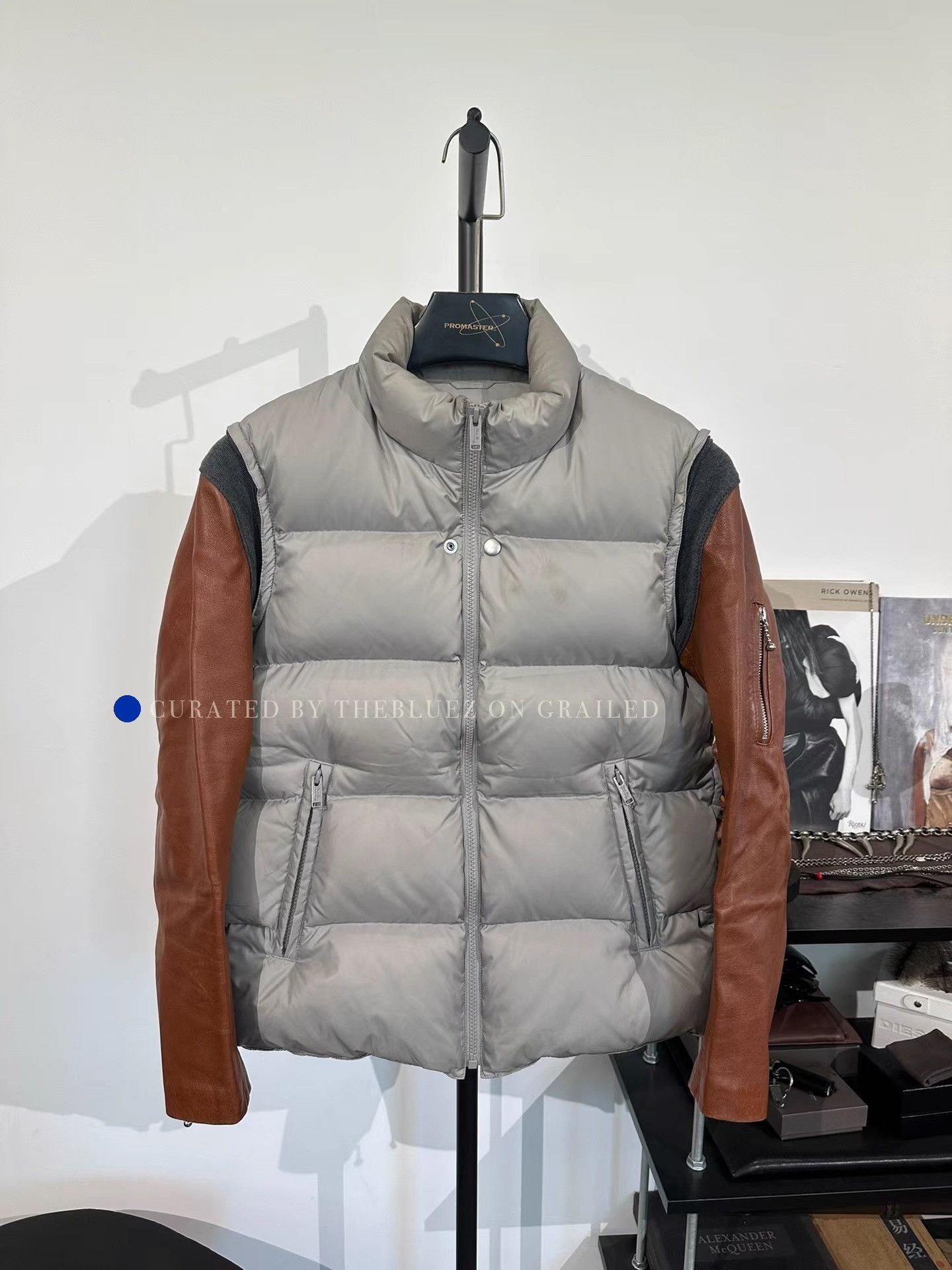 Undercover Leather Panel Puffer Jacket in Gray Size US S / EU 44-46 / 1 - 1 Thumbnail