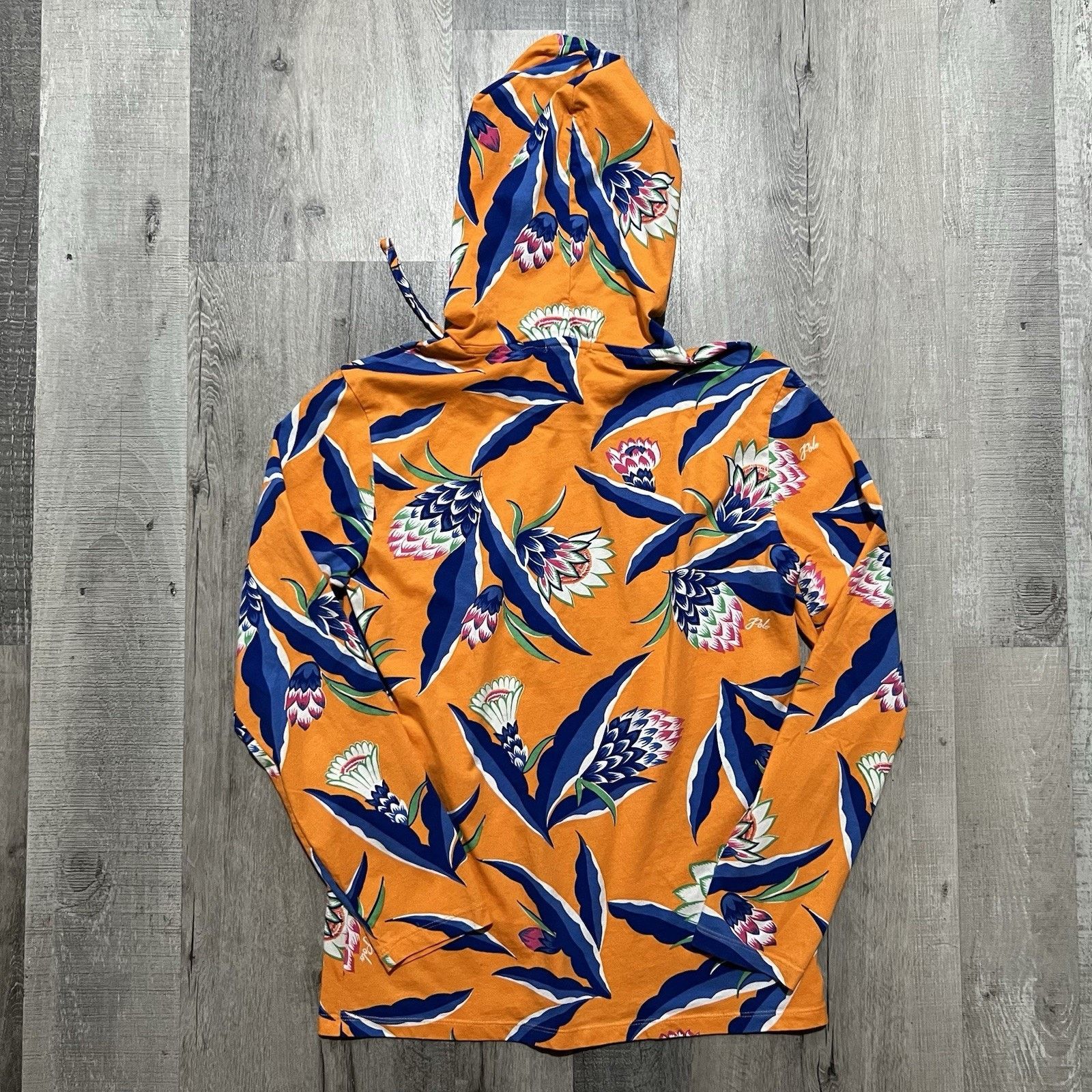Polo Ralph Lauren Polo Ralph Lauren Orange Floral Print Lightweight Hoodie S Size US S / EU 44-46 / 1 - 2 Thumbnail