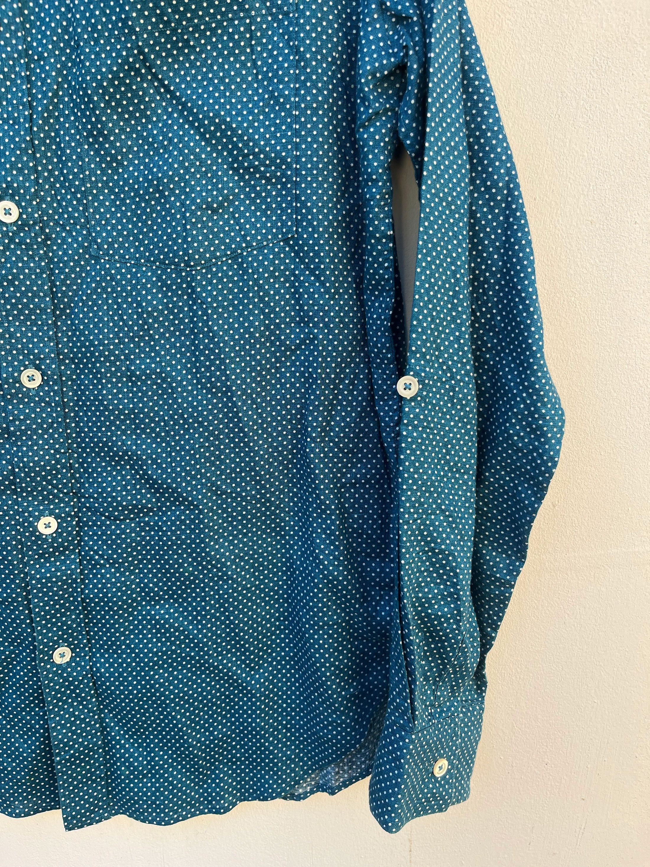 Designer × Margaret Howell Margaret Howell Indigo White Dot Roll Up Sleeve Uniform Size US L / EU 52-54 / 3 - 2 Thumbnail