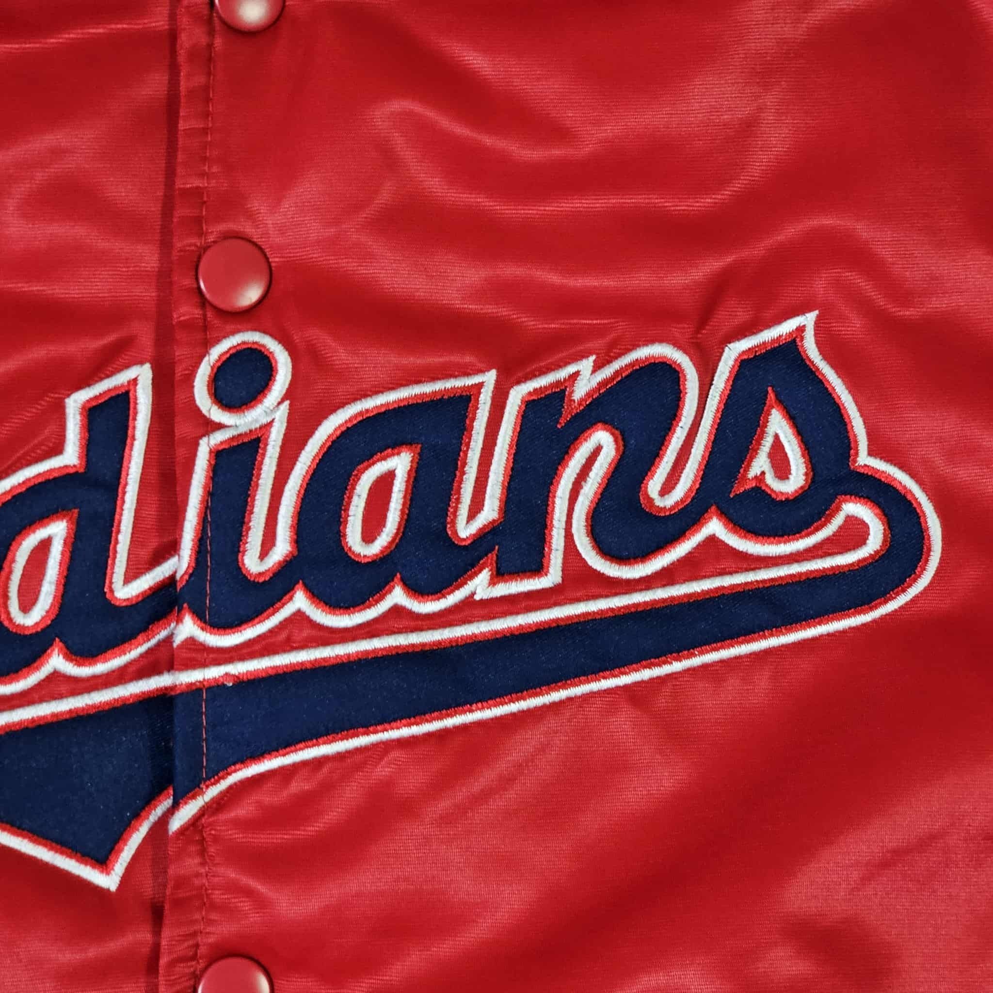 MLB Cleveland Indians Vintage 90s YOUTH Satin Bomber Jacket Size US S / EU 44-46 / 1 - 5 Thumbnail