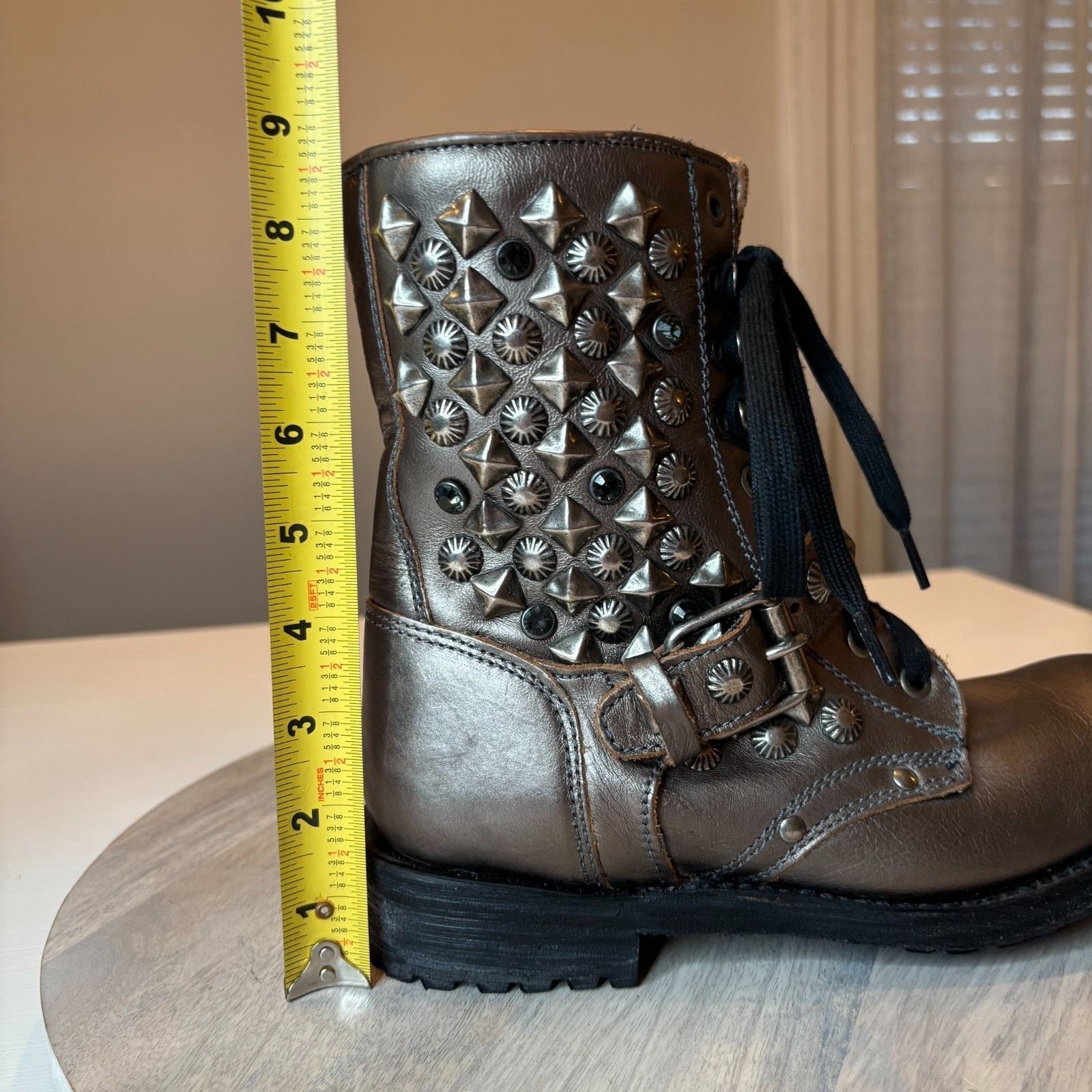 ASH ASH Ryanna US 7.5 - 8 EU 38 Metallic Studded Combat Boots Size US 7.5 / IT 37.5 - 12 Thumbnail