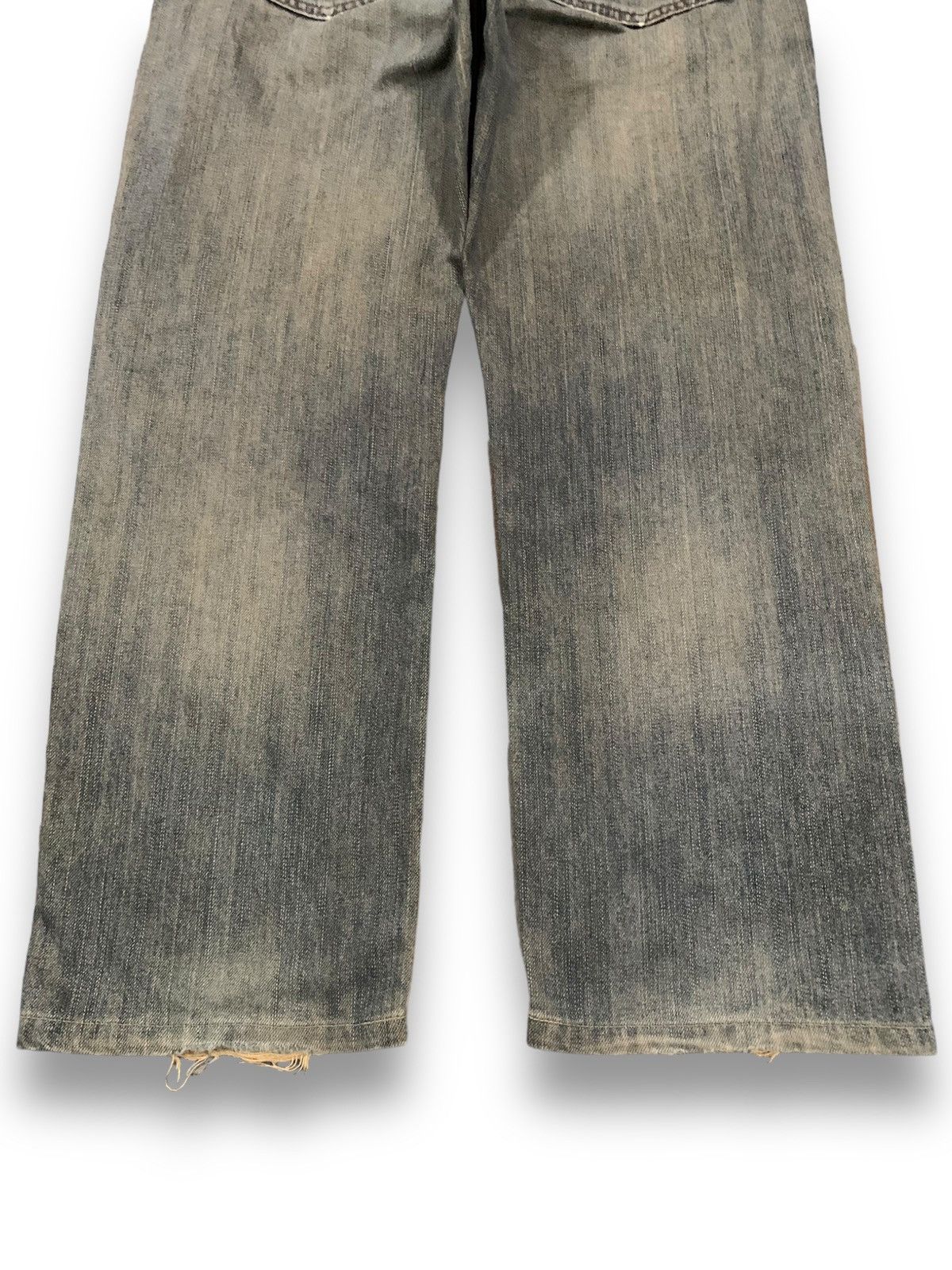 Edwin Vintage Y2K Edwin 403 Yellow Mud Wash Loose Distressed Jeans Size US 35 - 15 Thumbnail