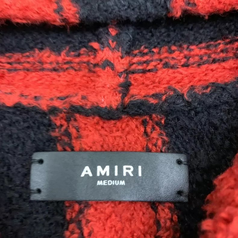 Amiri Amiri Black and Red Striped Wool Hoodie Sweatshirt Size US M / EU 48-50 / 2 - 5 Thumbnail