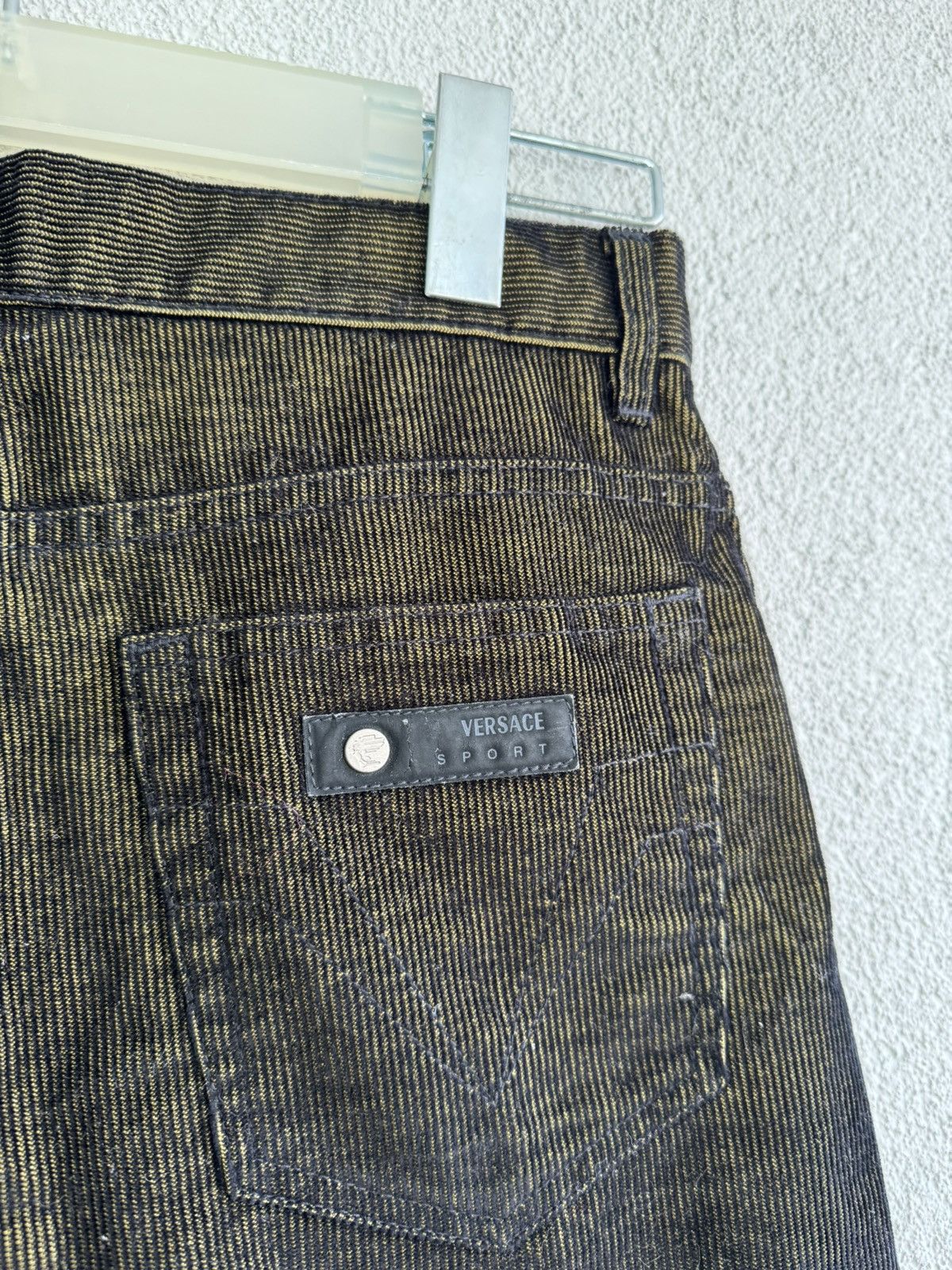 Versace Versace Sport Pants Size 29 Brown Textured Denim Straight Size 29" - 9 Thumbnail