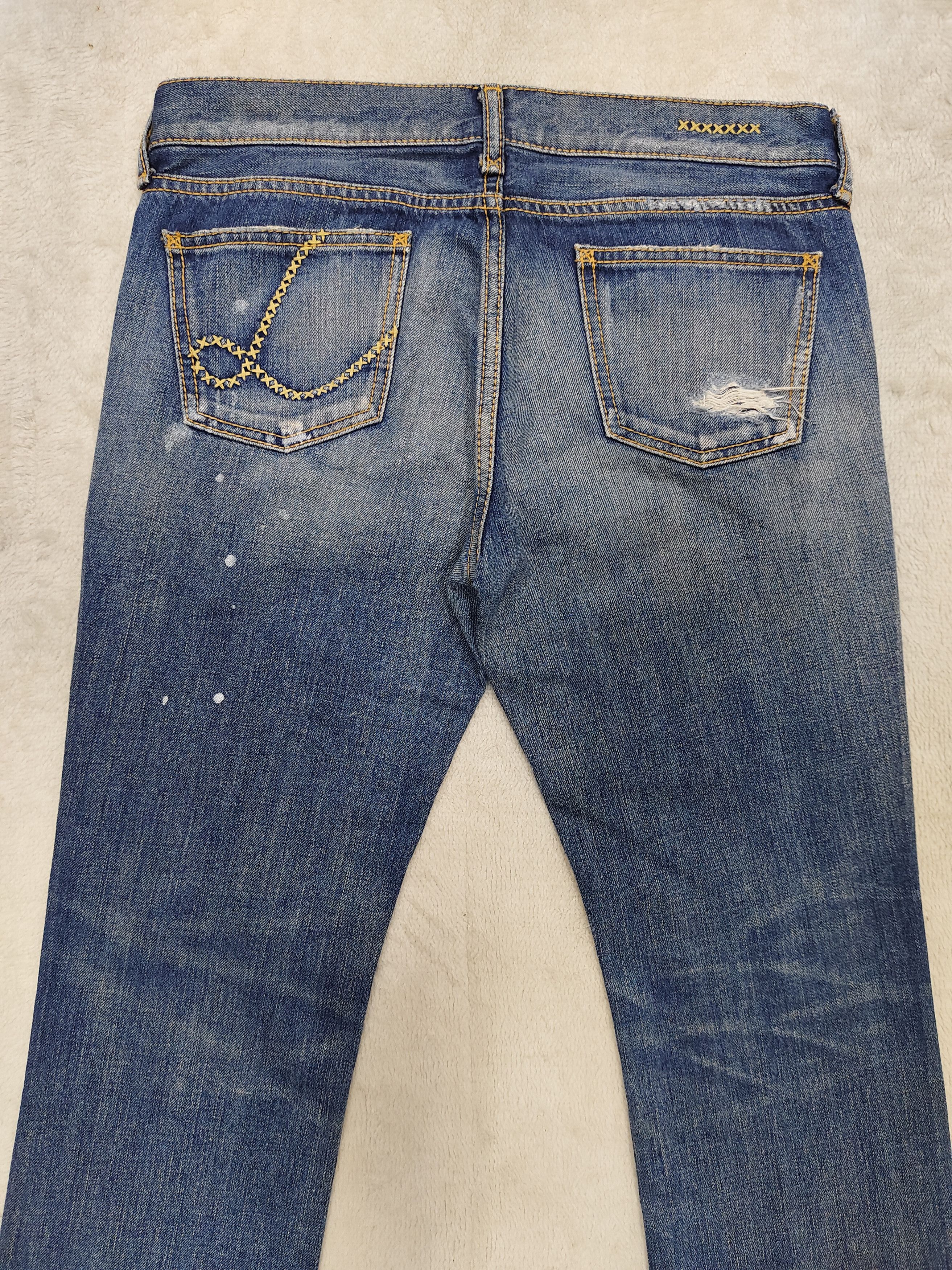 Japanese Brand 🇯🇵 Lilid 05 Japan Stitch Distressed Jeans Size 29" - 5 Thumbnail